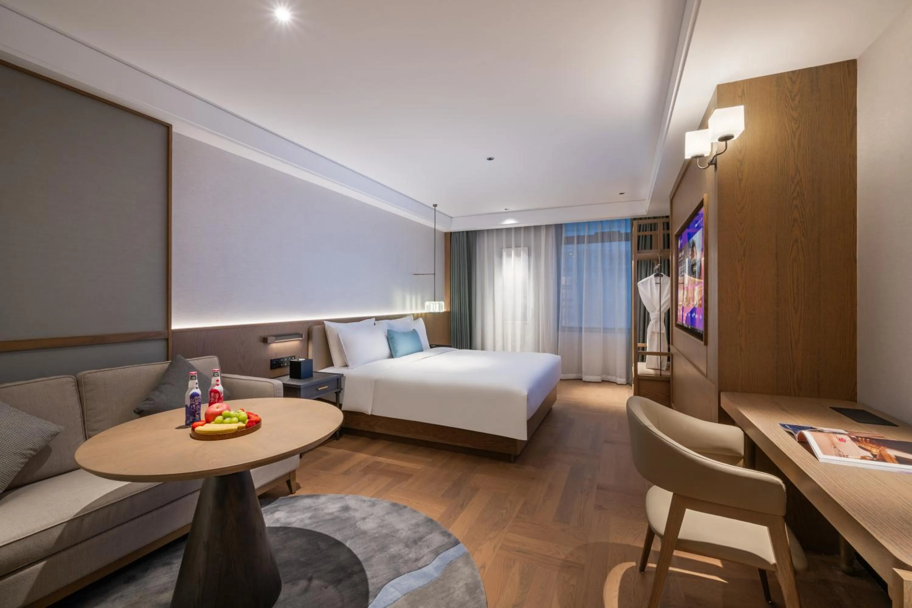 Bed in Manxin Hotel Wuhan Jianghan Road Pedestrian Street
