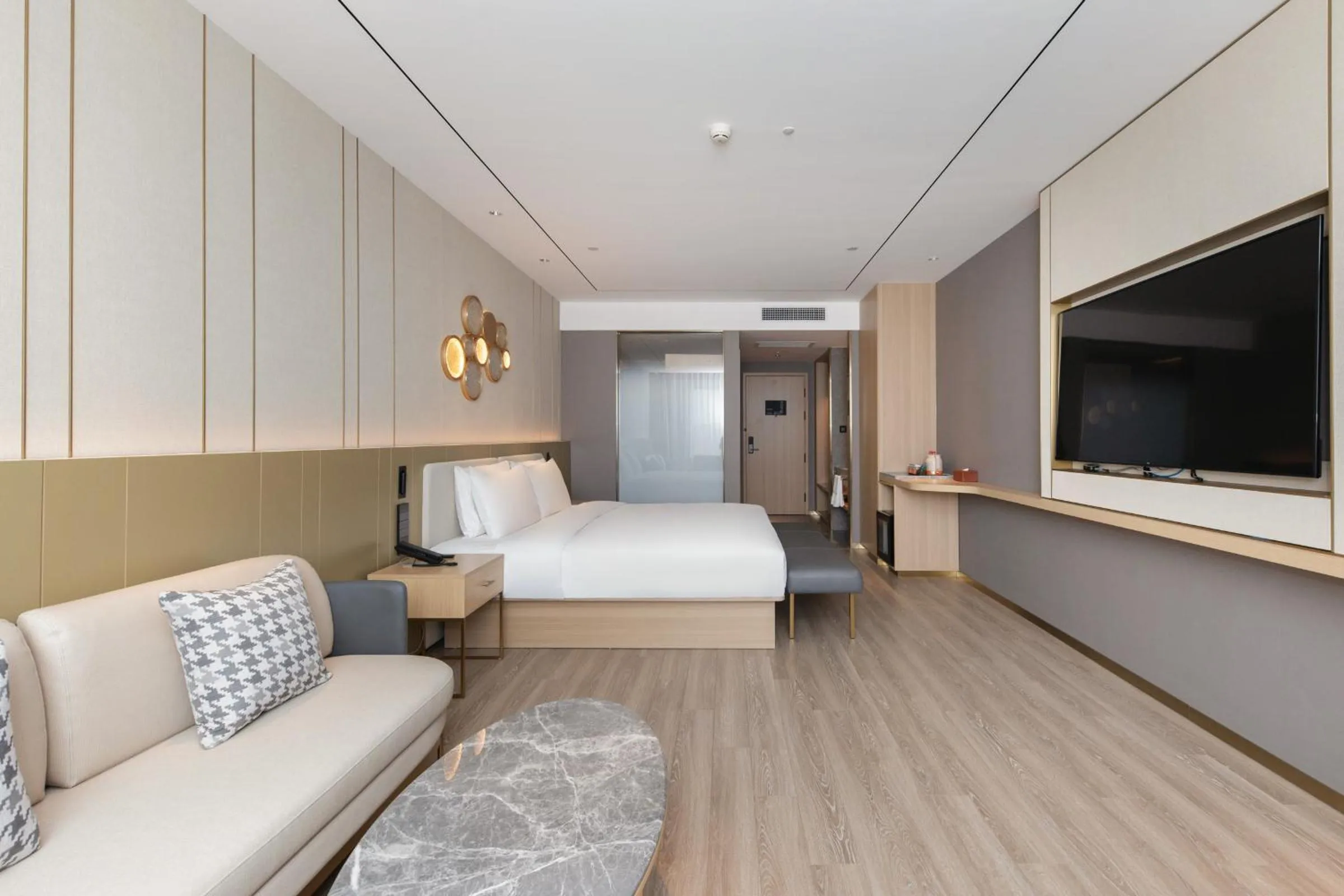 Bed in Orange Hotel Beijing Yizhuang Bridge Subway Station