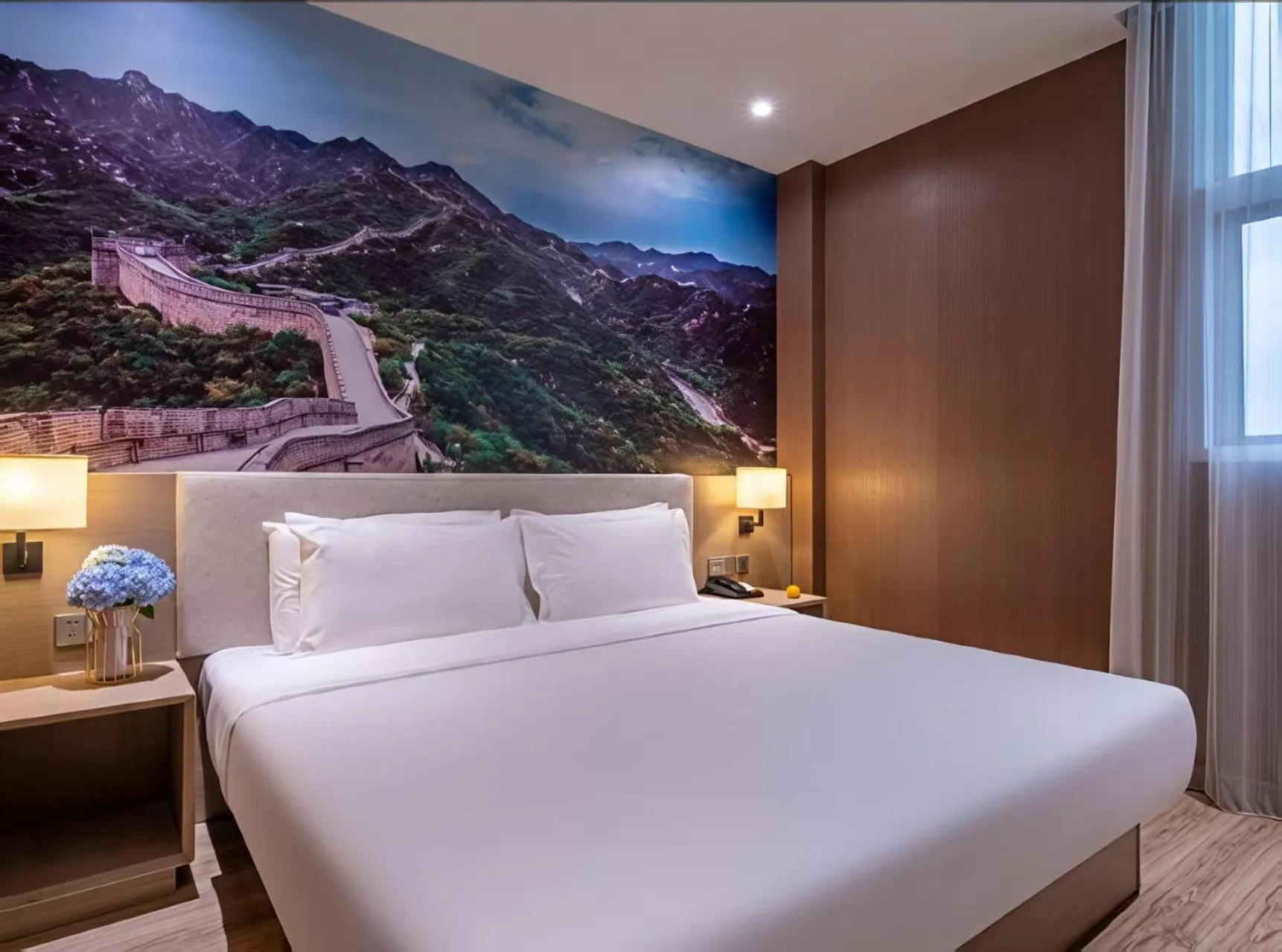 Bed in Orange Hotel Beijing Yizhuang Bridge Subway Station