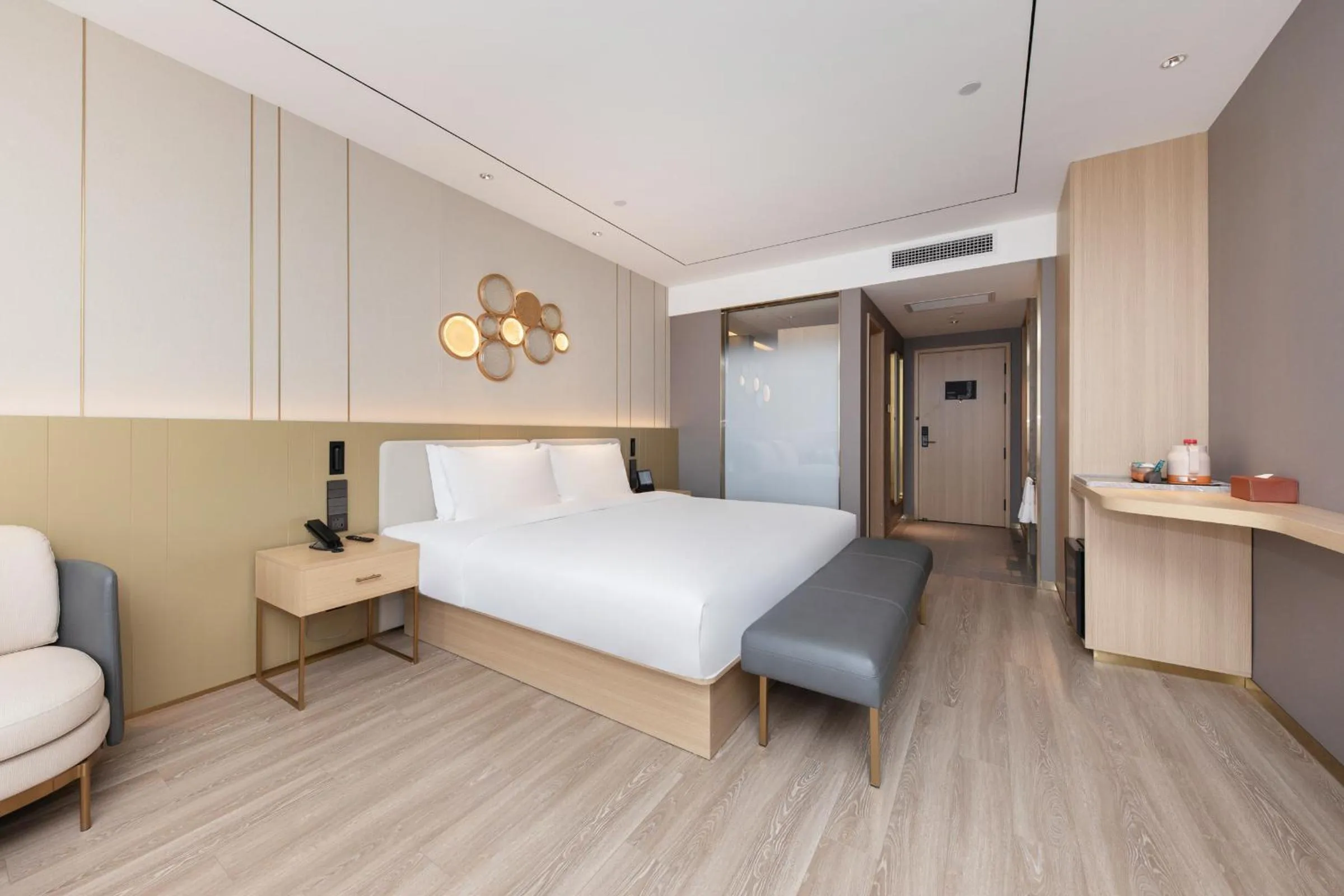 Bed in Orange Hotel Beijing Yizhuang Bridge Subway Station