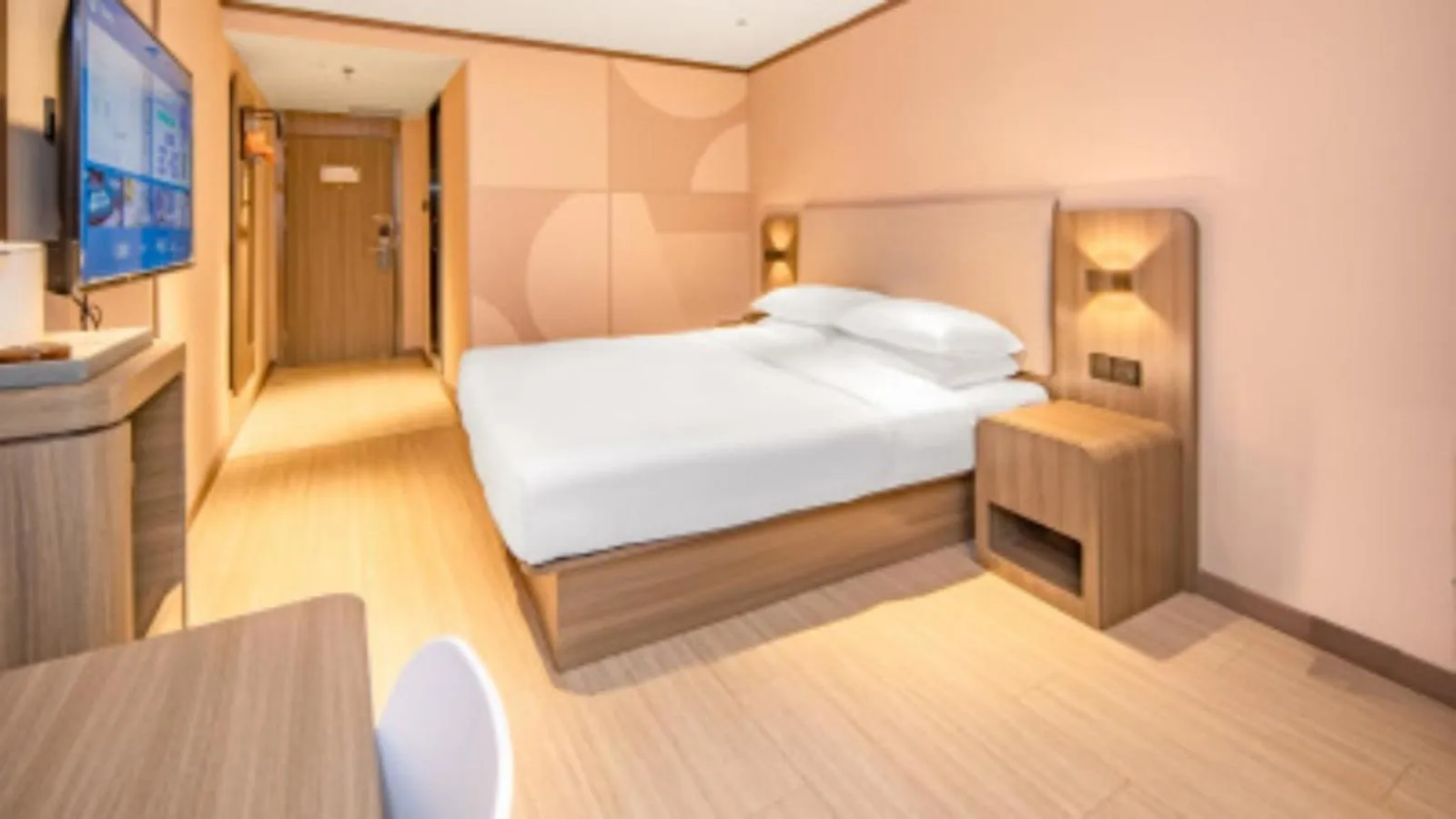 Bed in Hanting Hotel Shenzhen Huaqiang North Science Museum Subway Station