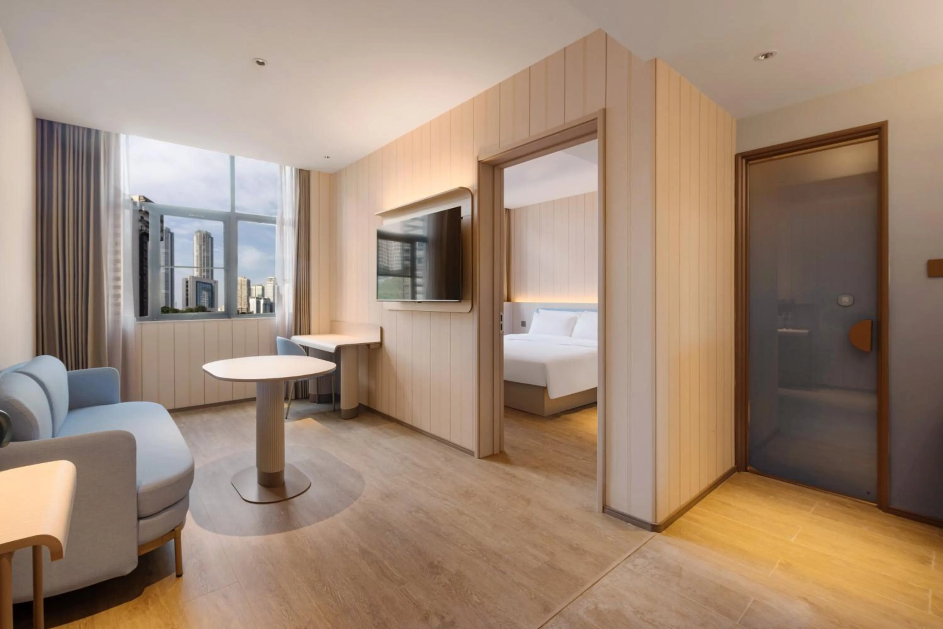 Living room in Hanting Hotel Chongqing Lianglukou Caiyuanba