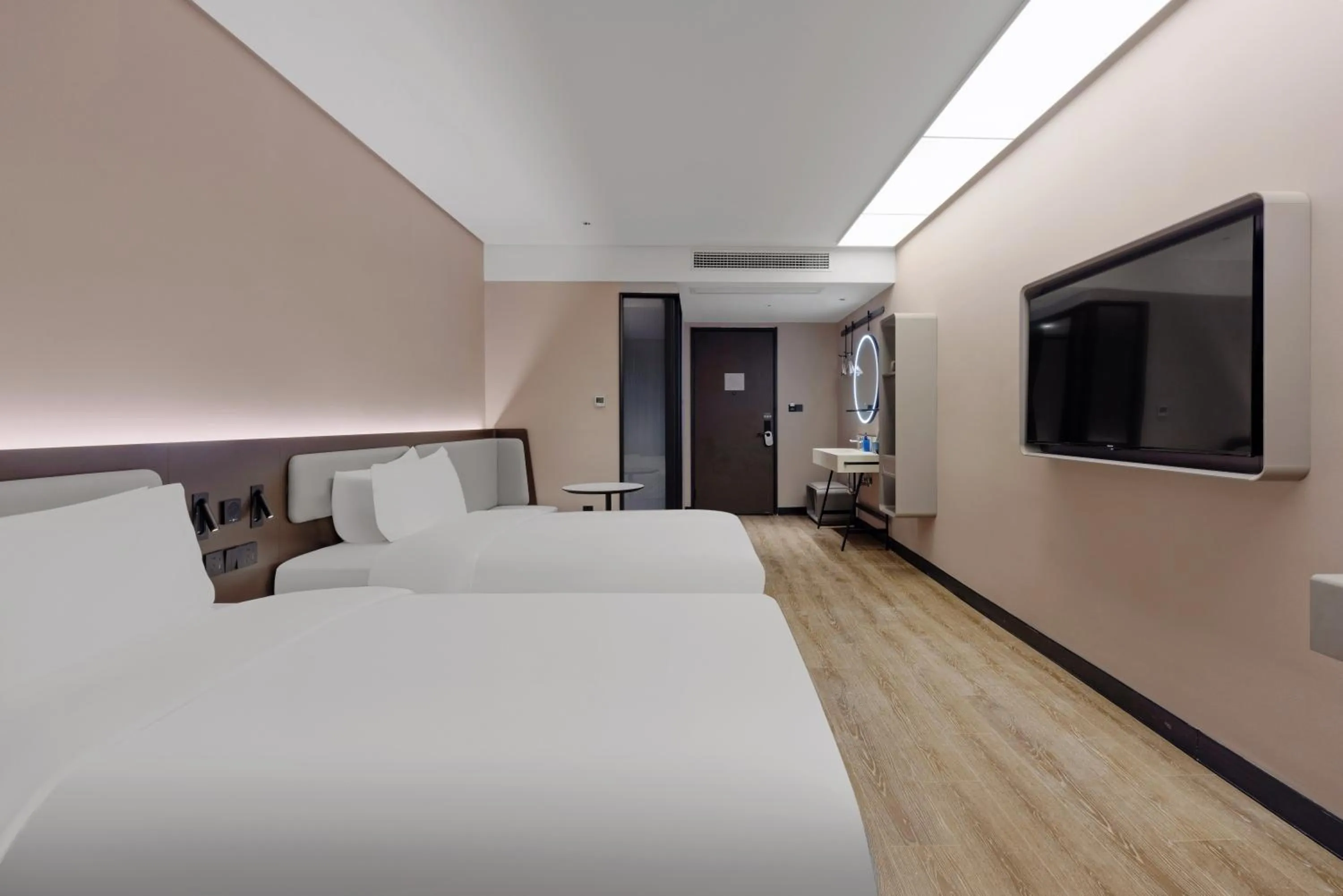 TV and multimedia, Bed in Hanting Hotel Chongqing Lianglukou Caiyuanba