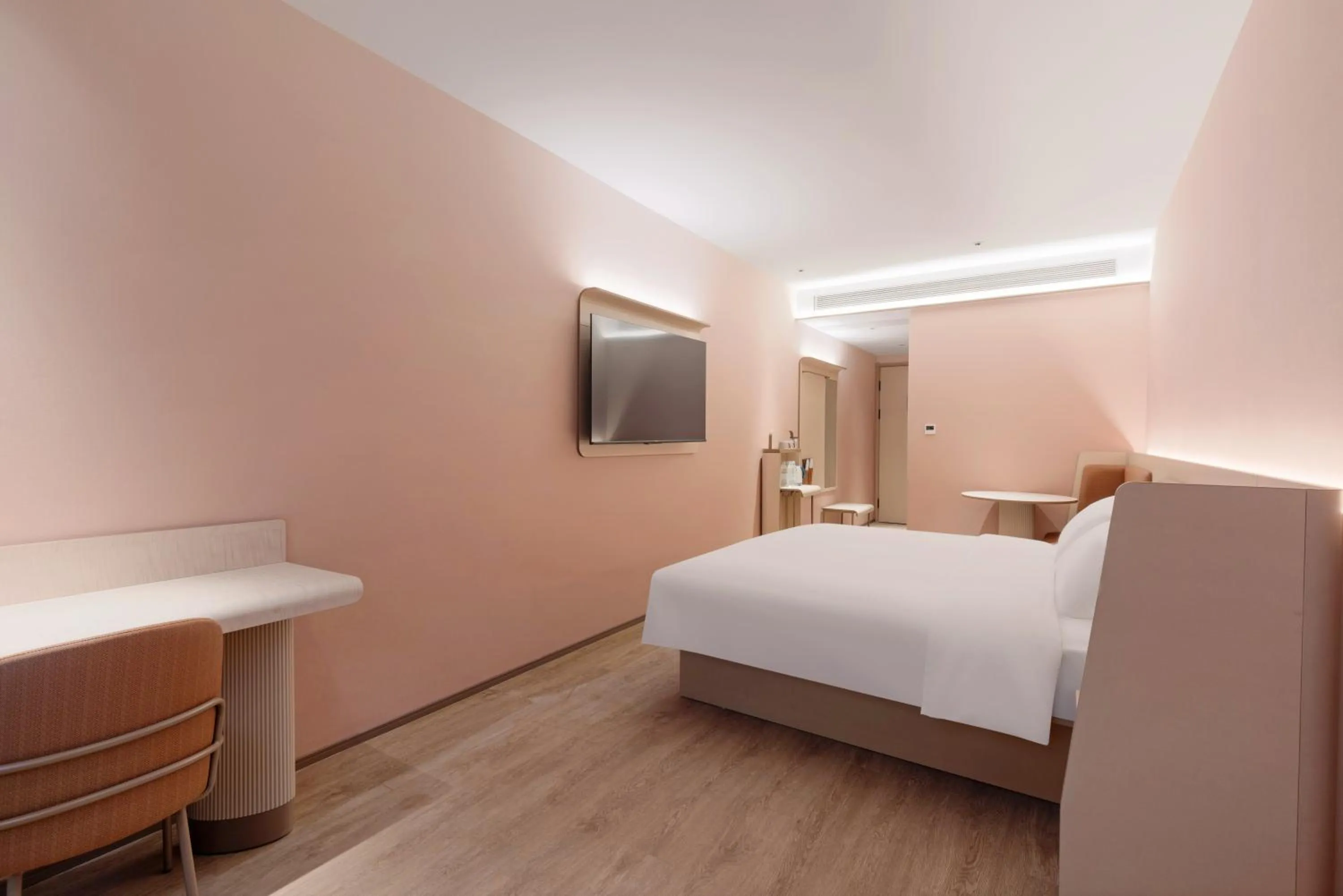 Bed in Hanting Hotel Chongqing Lianglukou Caiyuanba