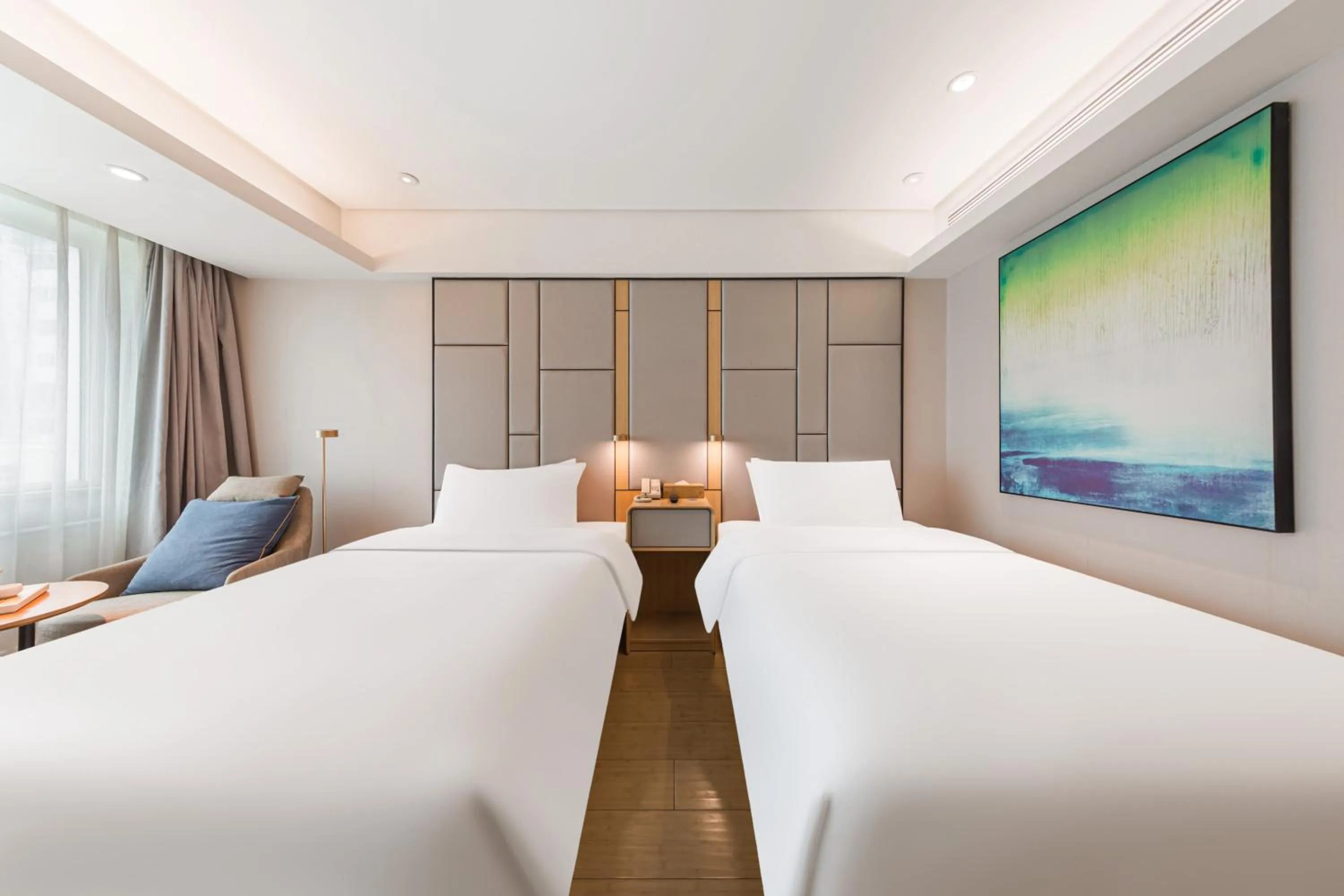 Bed in JI Hotel Beijing Nanluoguxiang Andingmen Subway Station