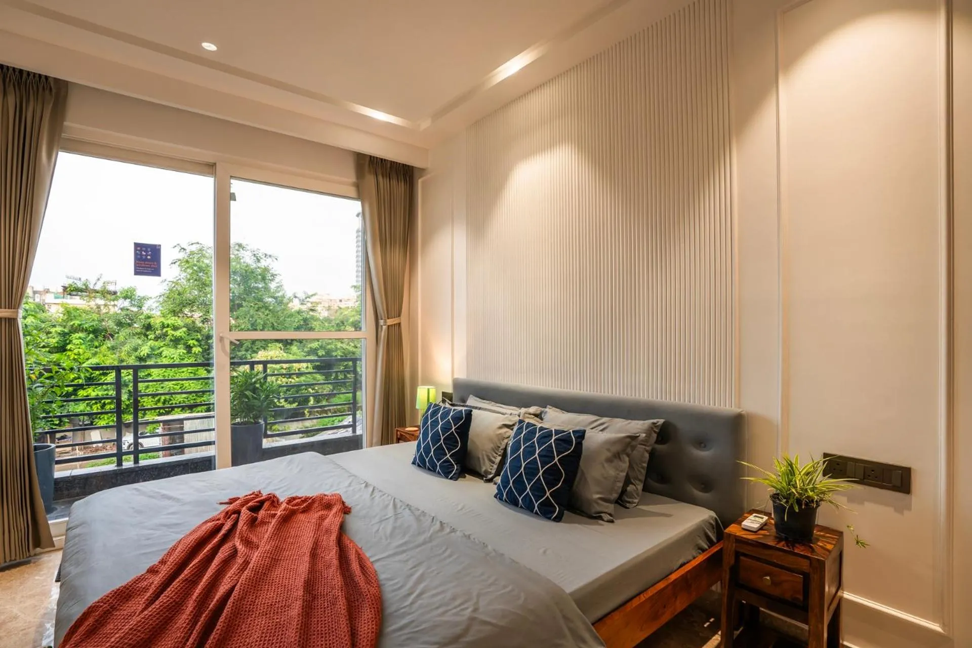 View (from property/room), Bed in LiveAway Gurugram, Golf Course Road by PACK