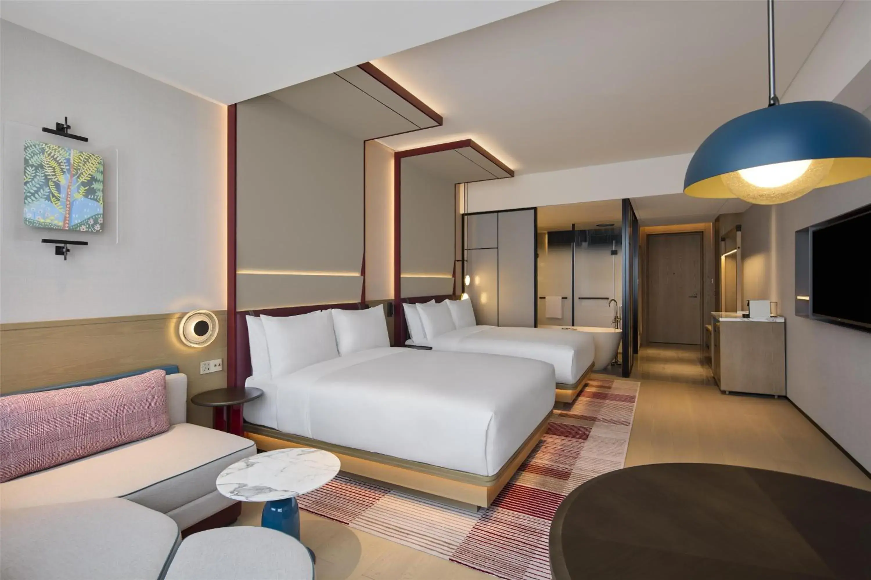 Deluxe Queen Room with Two Queen Beds in Canopy By Hilton Shanghai Belfry Plaza Deluxe Queen Room with Two Queen Beds in Canopy By Hilton Shanghai Belfry Plaza