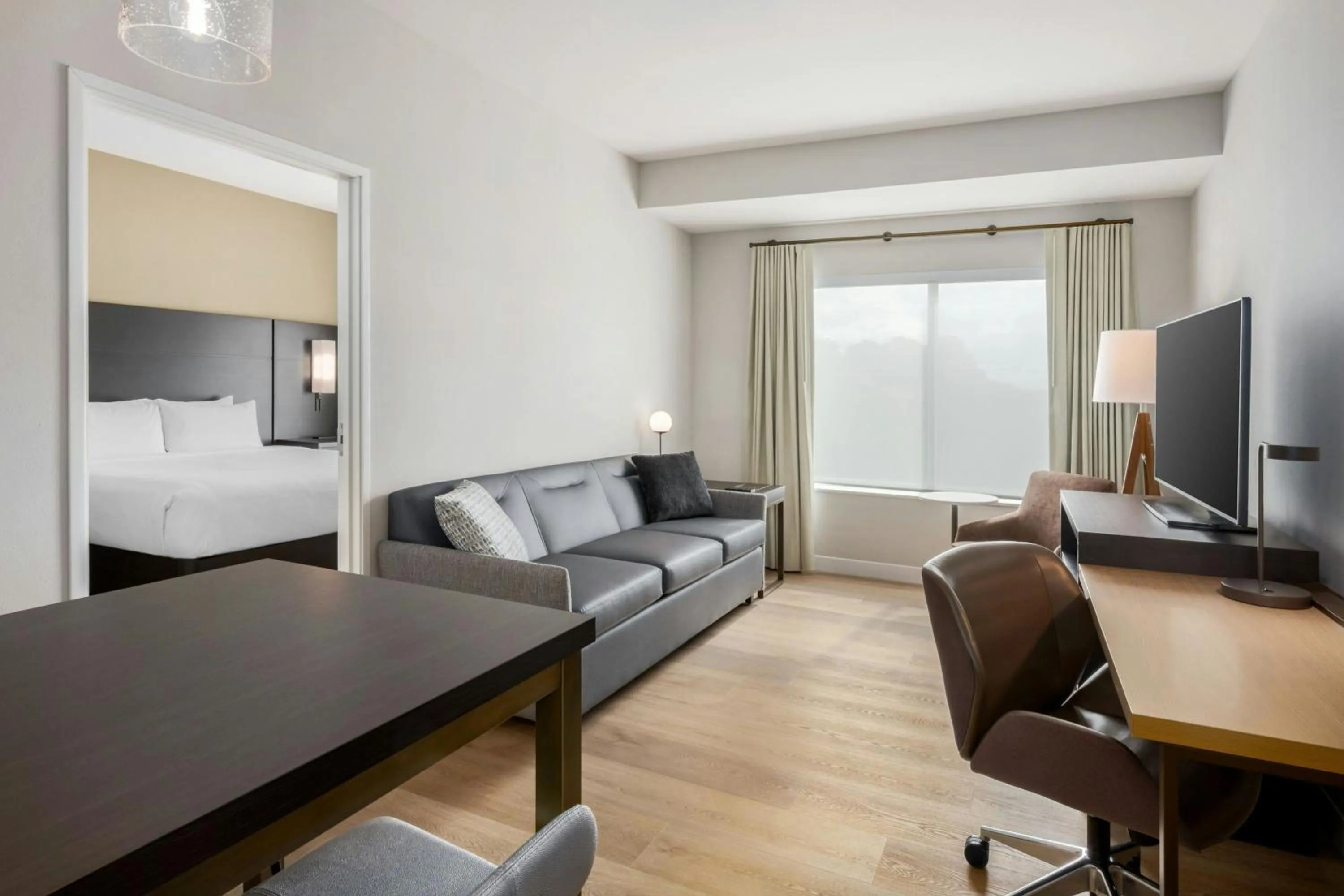 Living room, Bed in Residence Inn by Marriott Atlanta Peachtree City