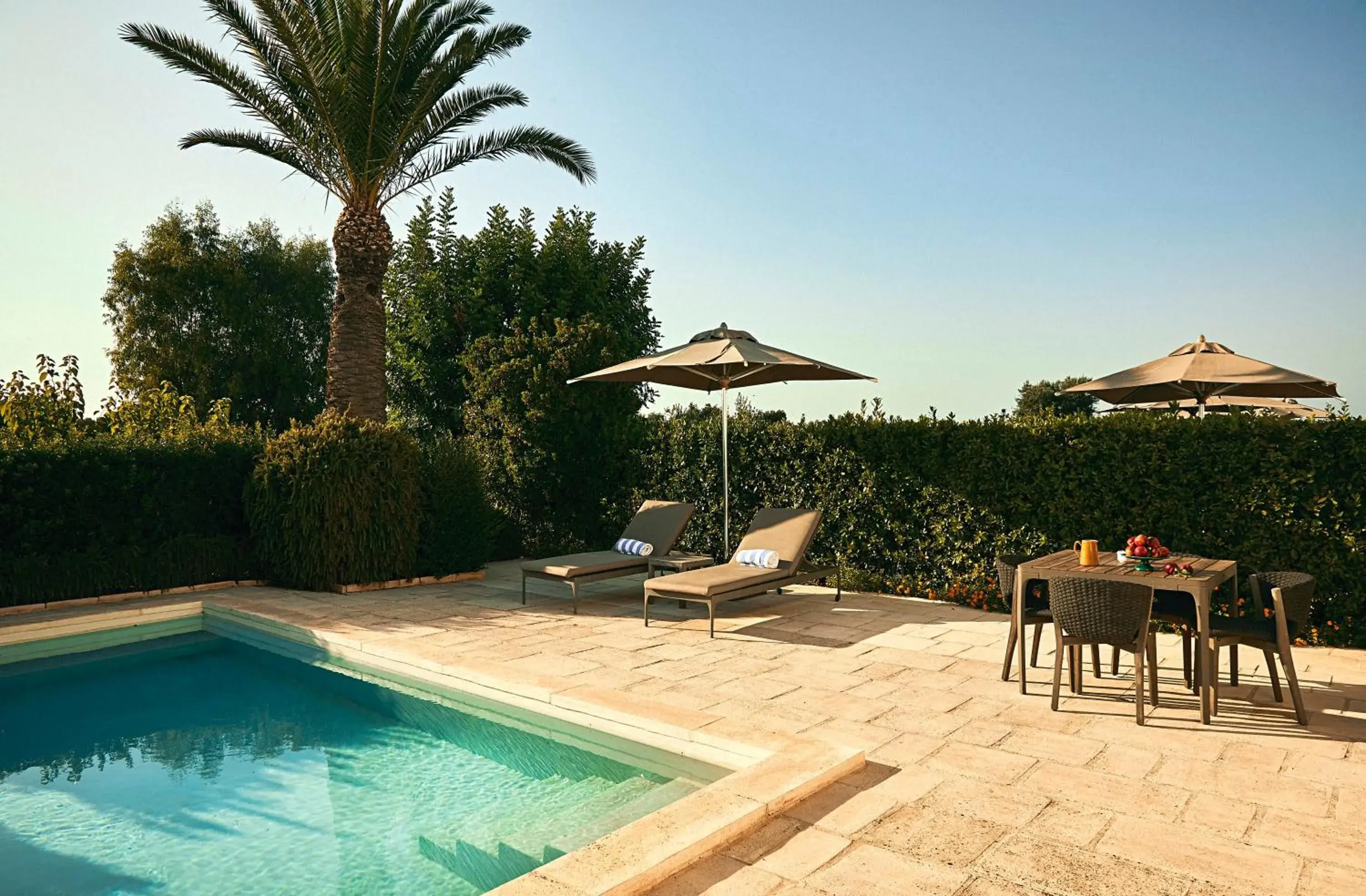 Pool view in Rocco Forte Masseria Torre Maizza Pool view in Rocco Forte Masseria Torre Maizza