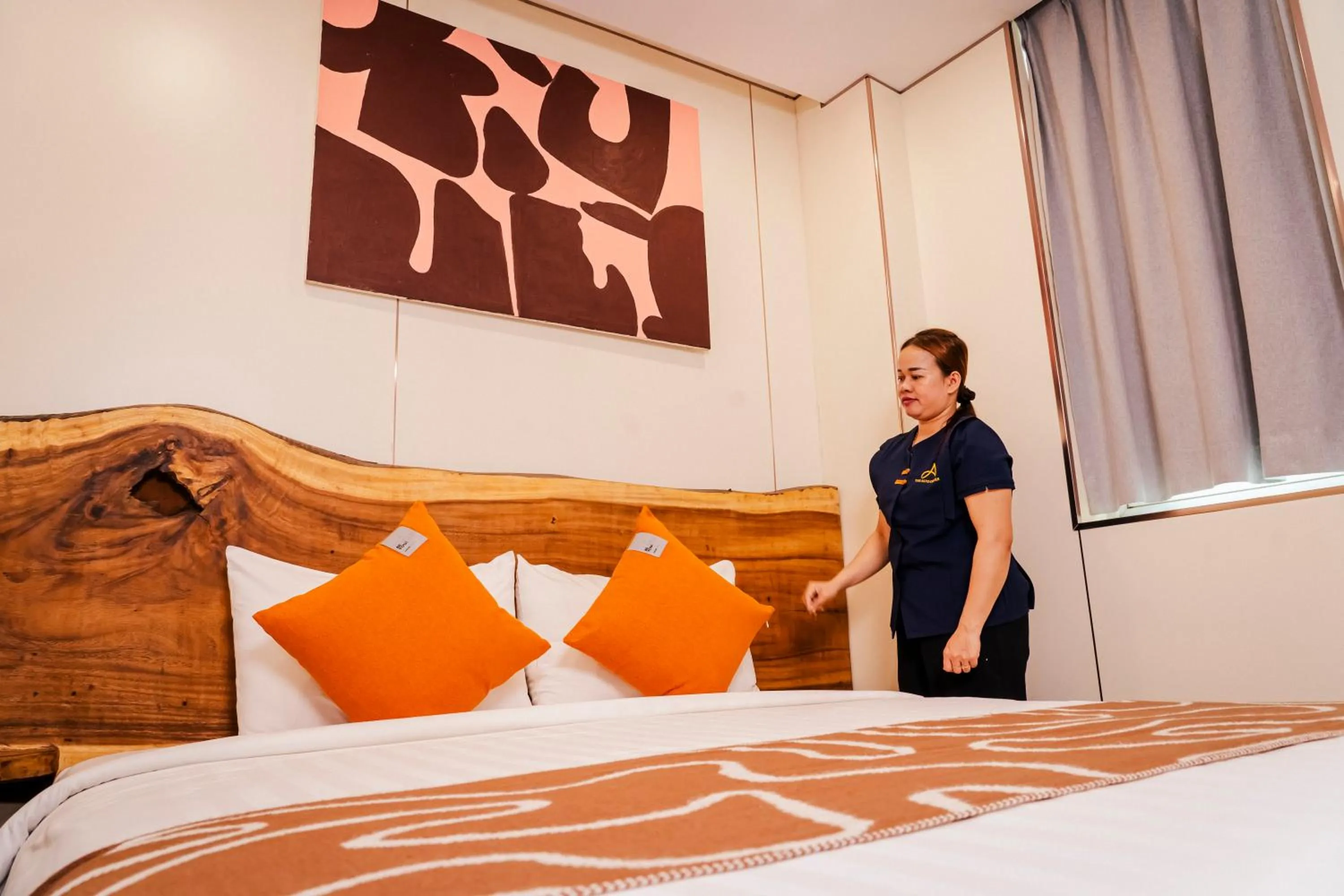 Bed in Monsoon Bassac Hotel