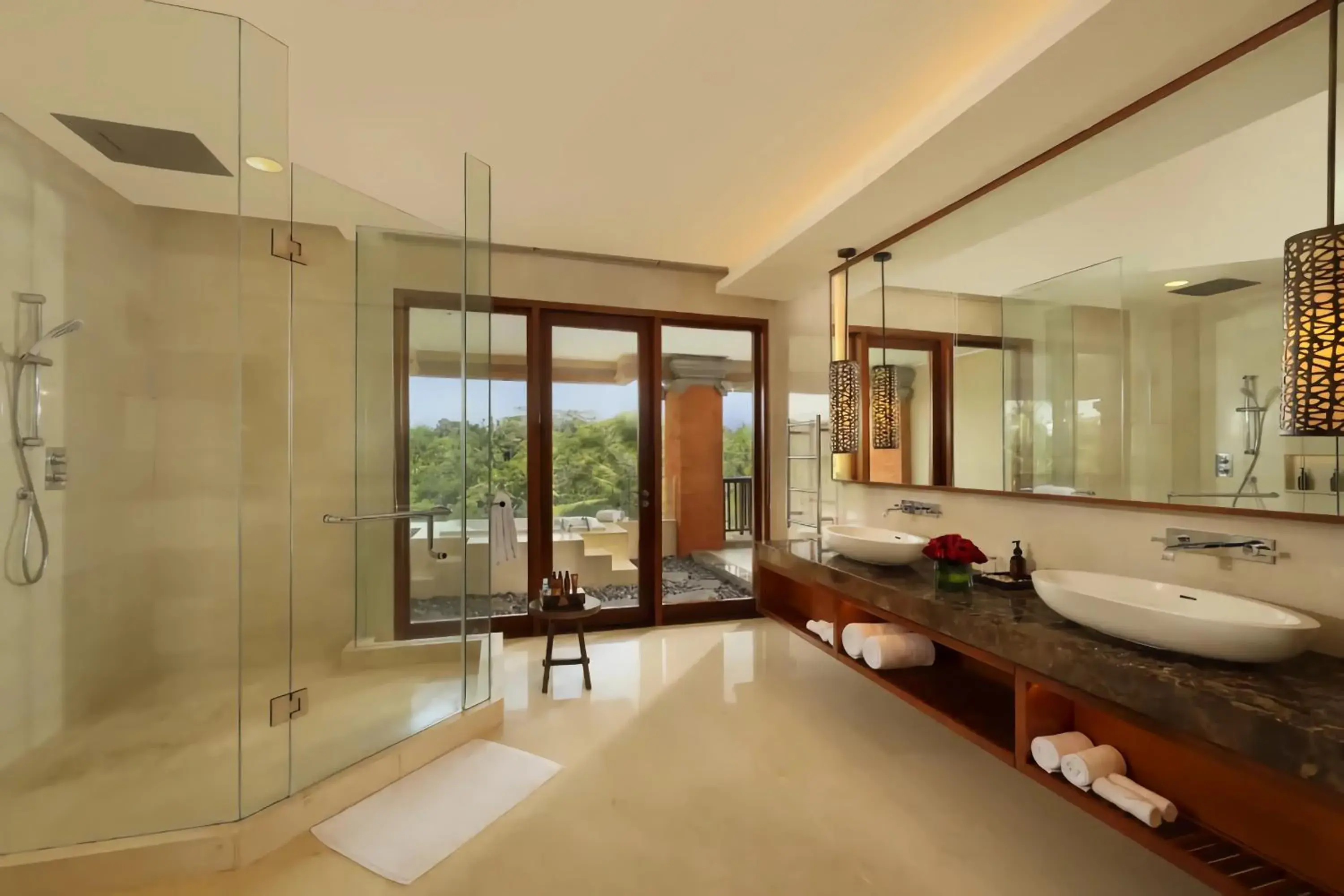 Bathroom, Bed in Padma Resort Ubud Bathroom, Bed in Padma Resort Ubud