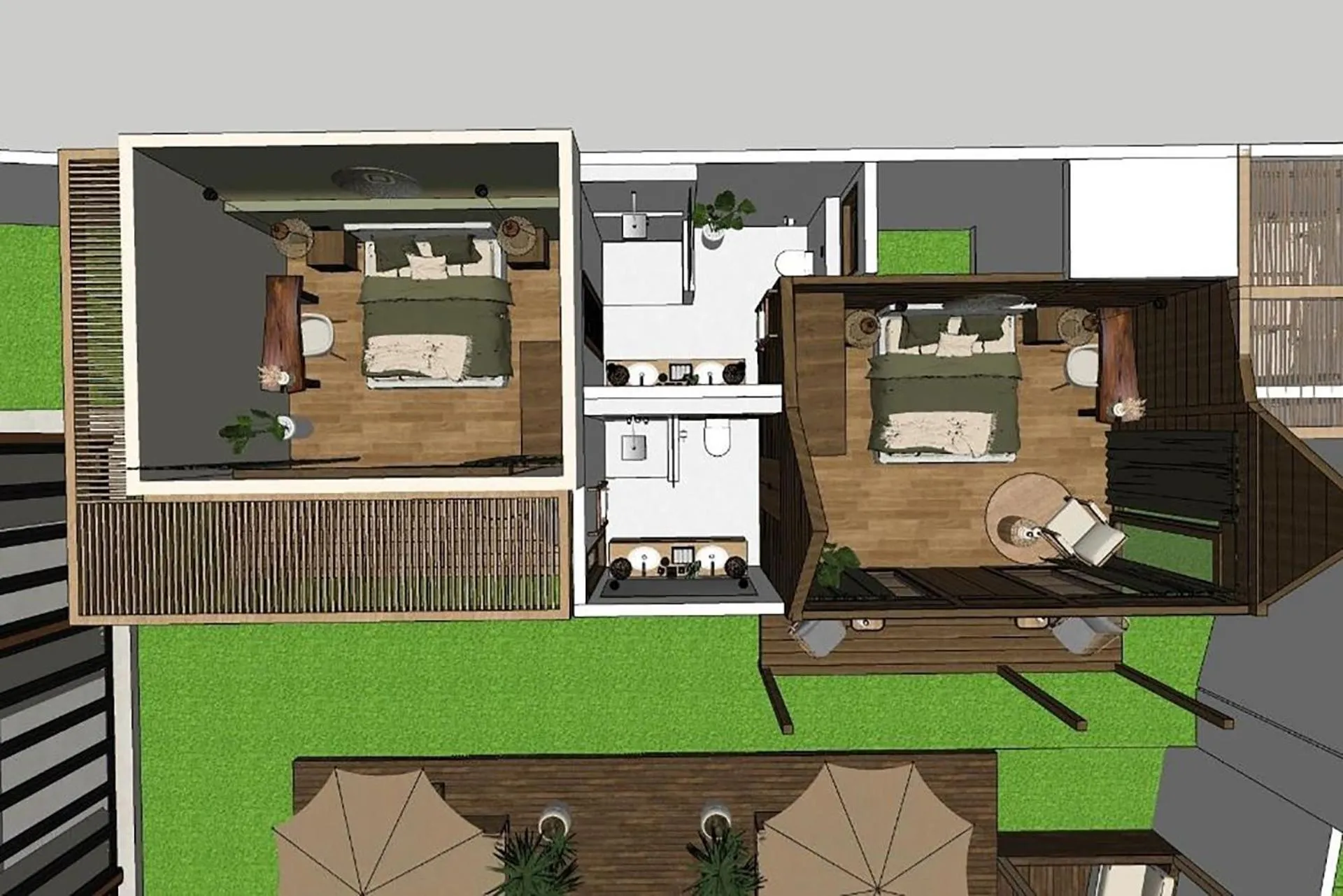 Floor plan in Villa Sebelah by Optimum Bali Villas