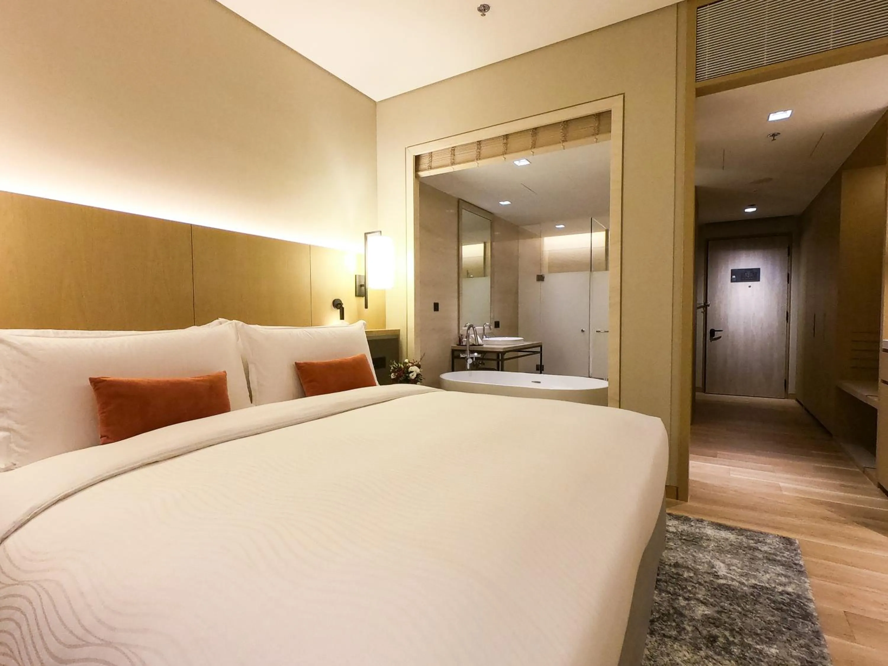 Bed in Taipei Marriott Hotel