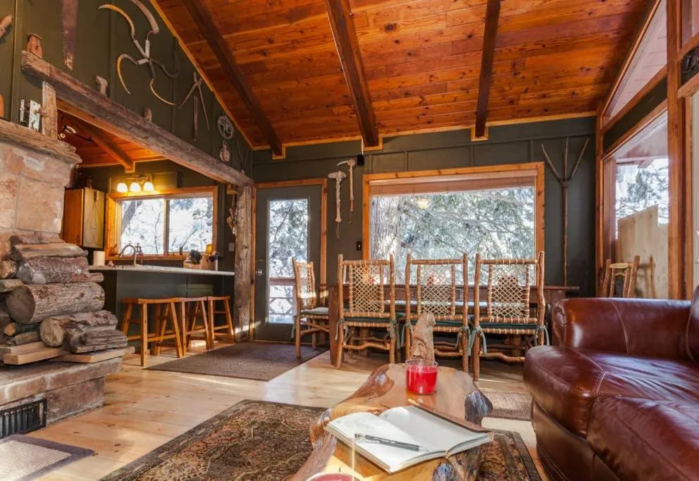 Living room in Treehouse On The Stream Sundance, Utah