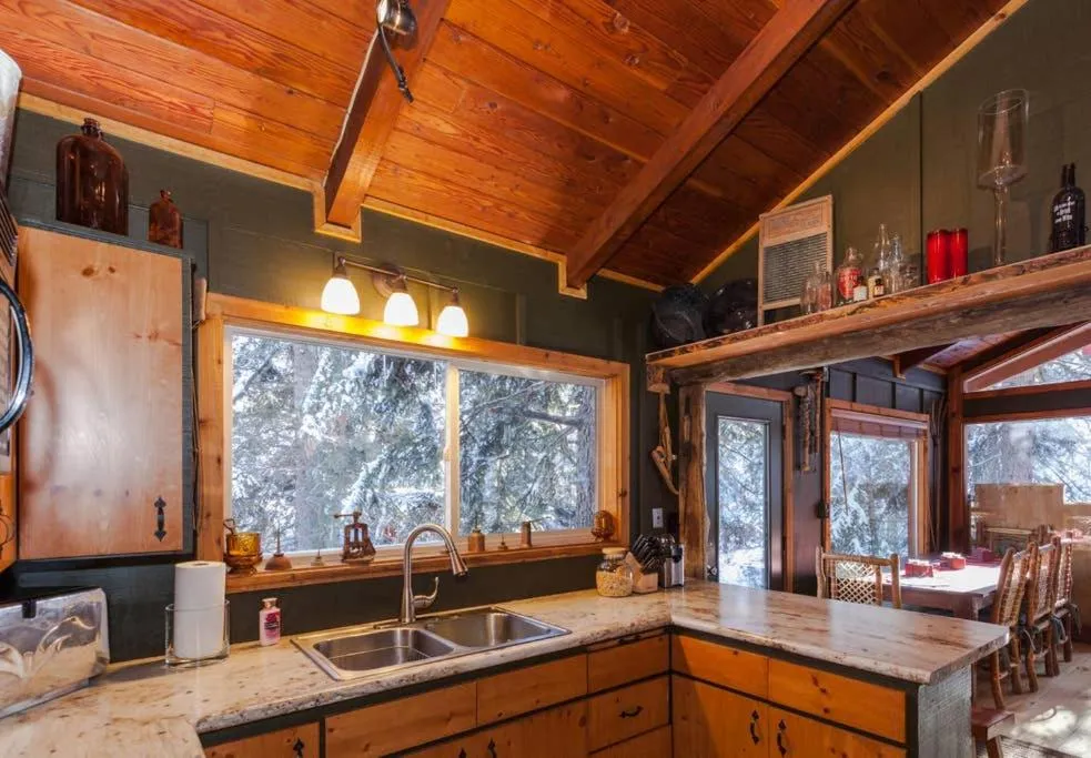 kitchen in Treehouse On The Stream Sundance, Utah