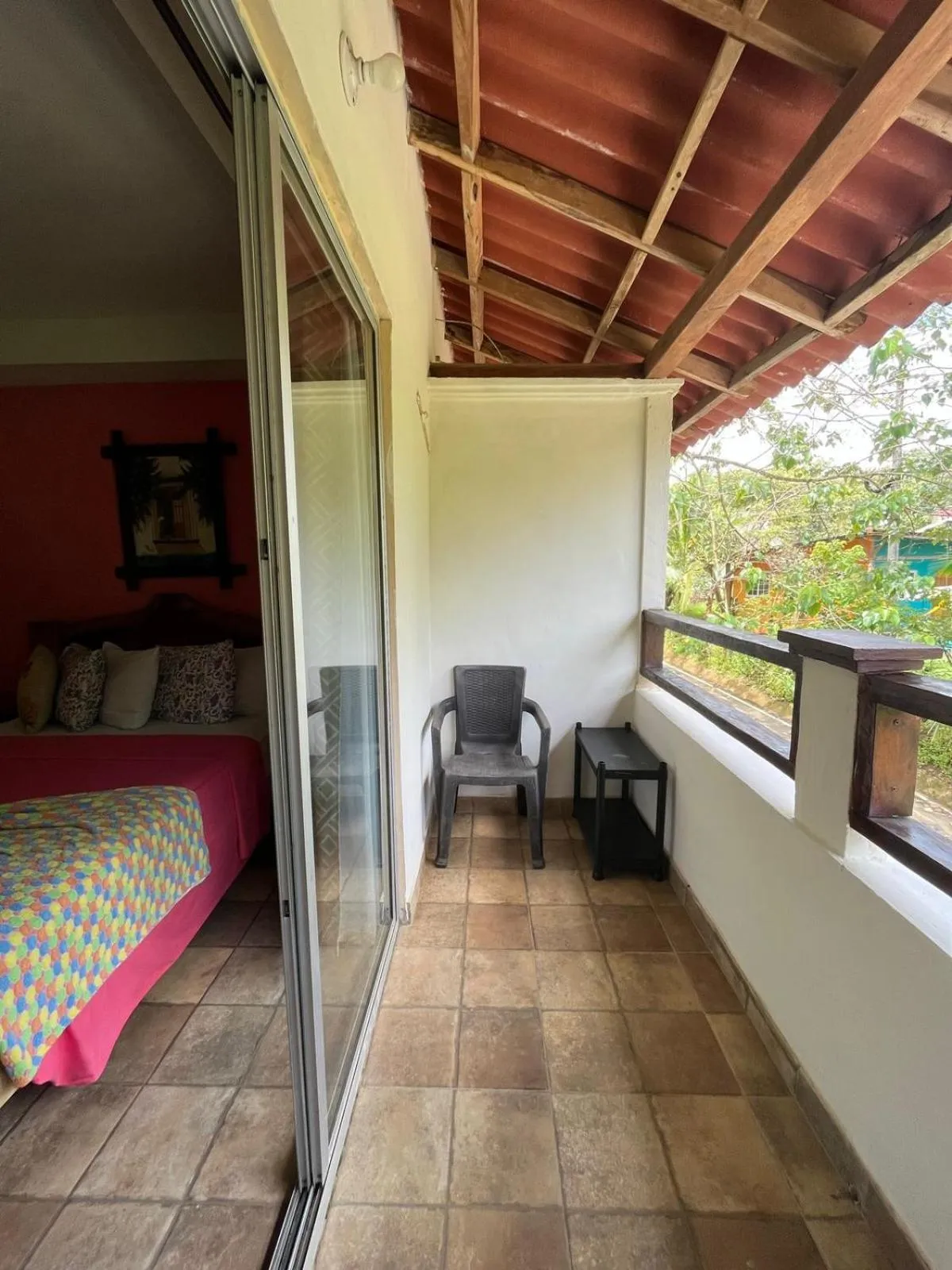 Balcony/Terrace, Bed in Hotel y Restaurante Mama Ines