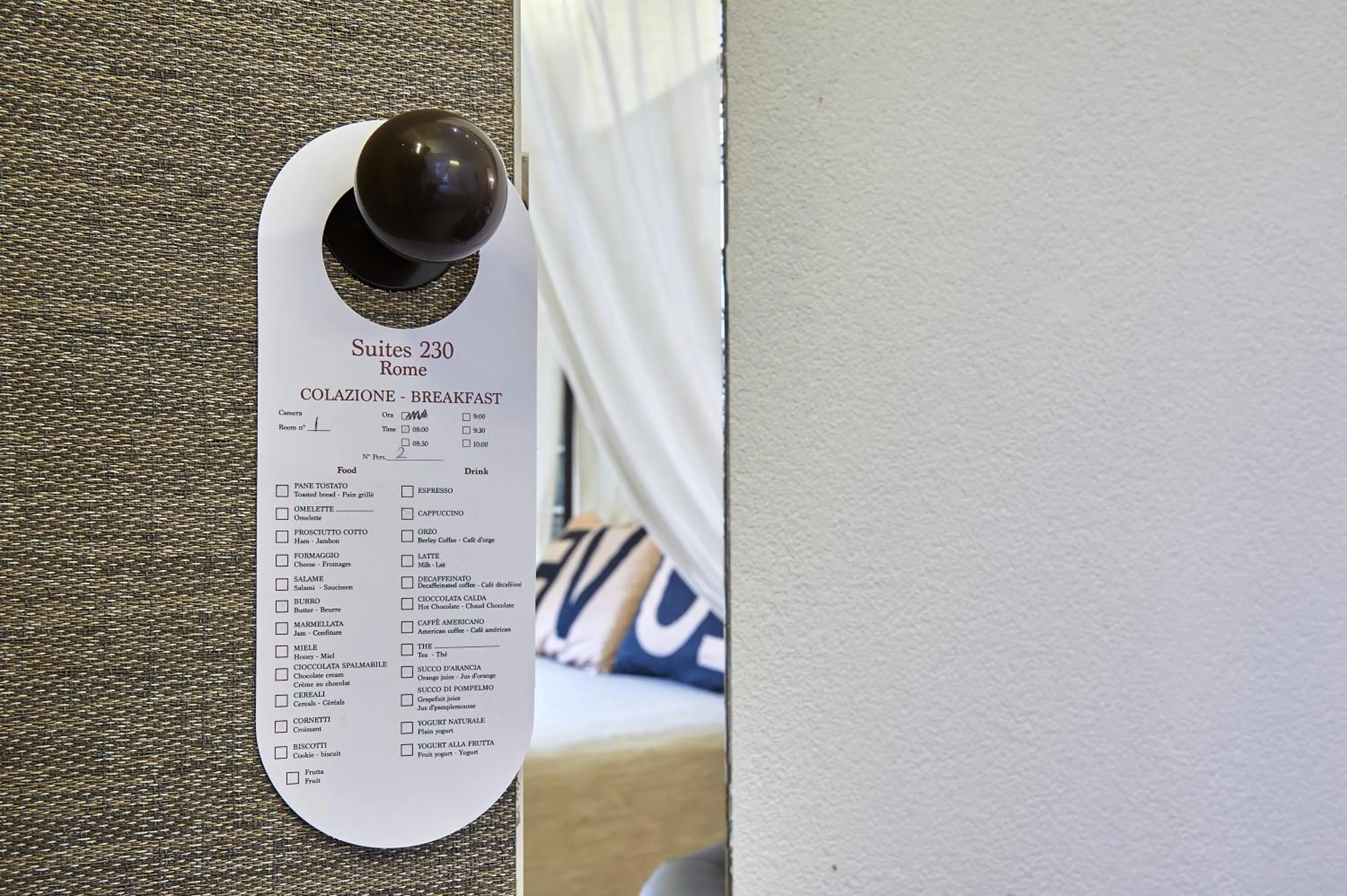 Breakfast in Room 230 Roma Luxury Suites