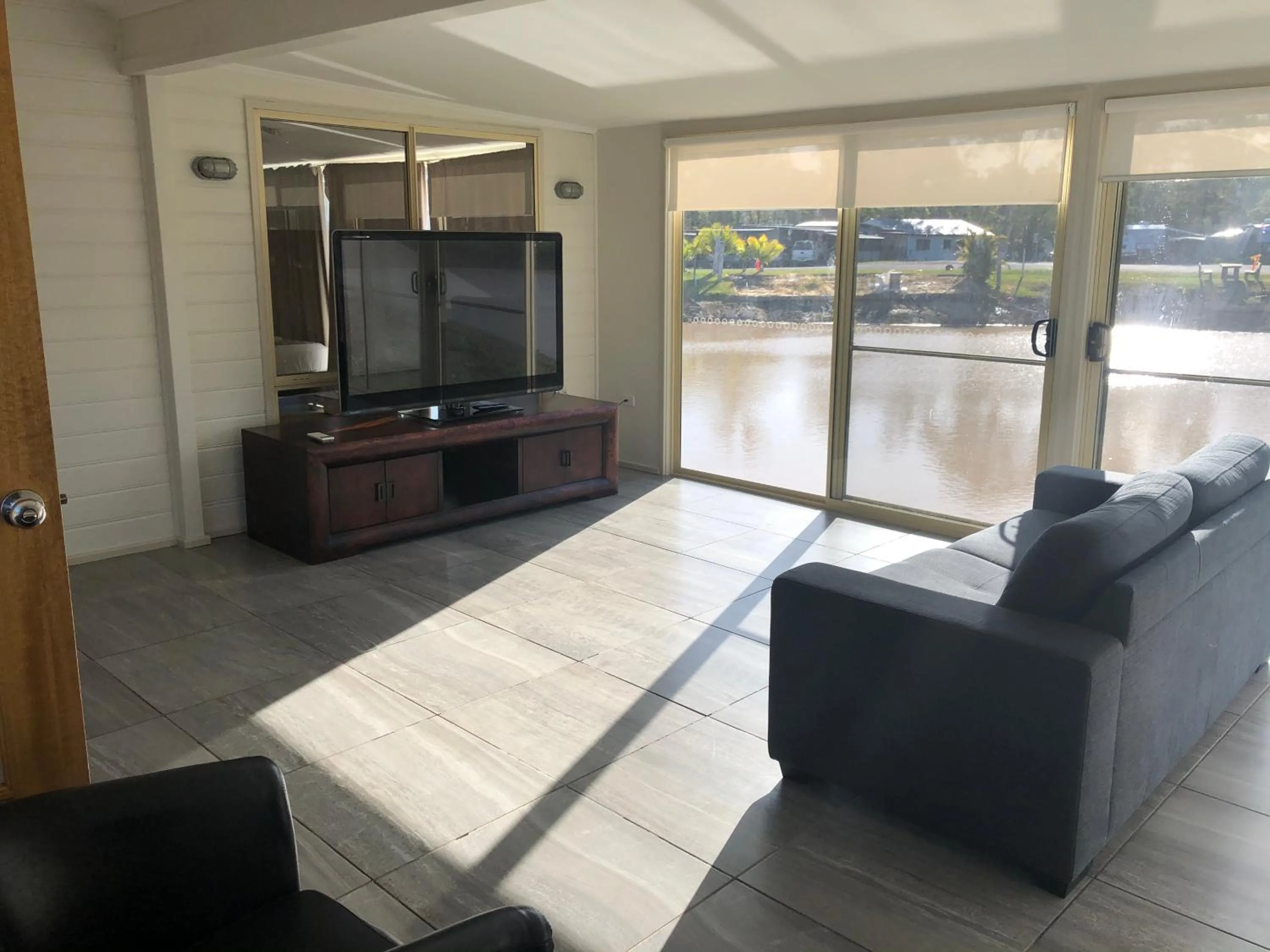 Family in Australian Motor Home Tourist Park Twelve Mile Creek