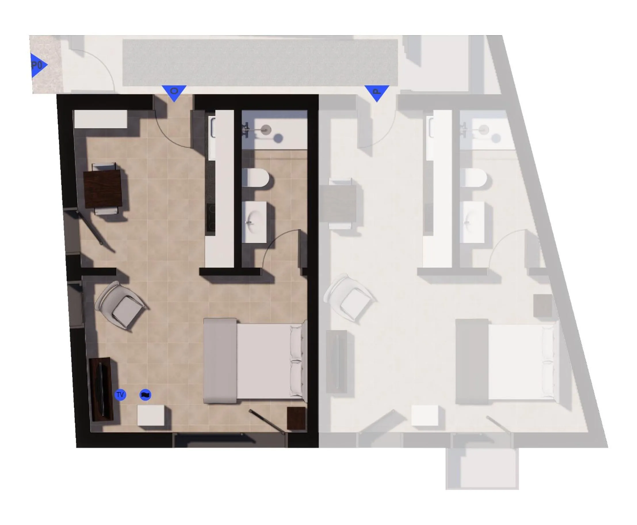 Floor plan in Bemyguest - Loft Guest House Jardim das Mães Charming