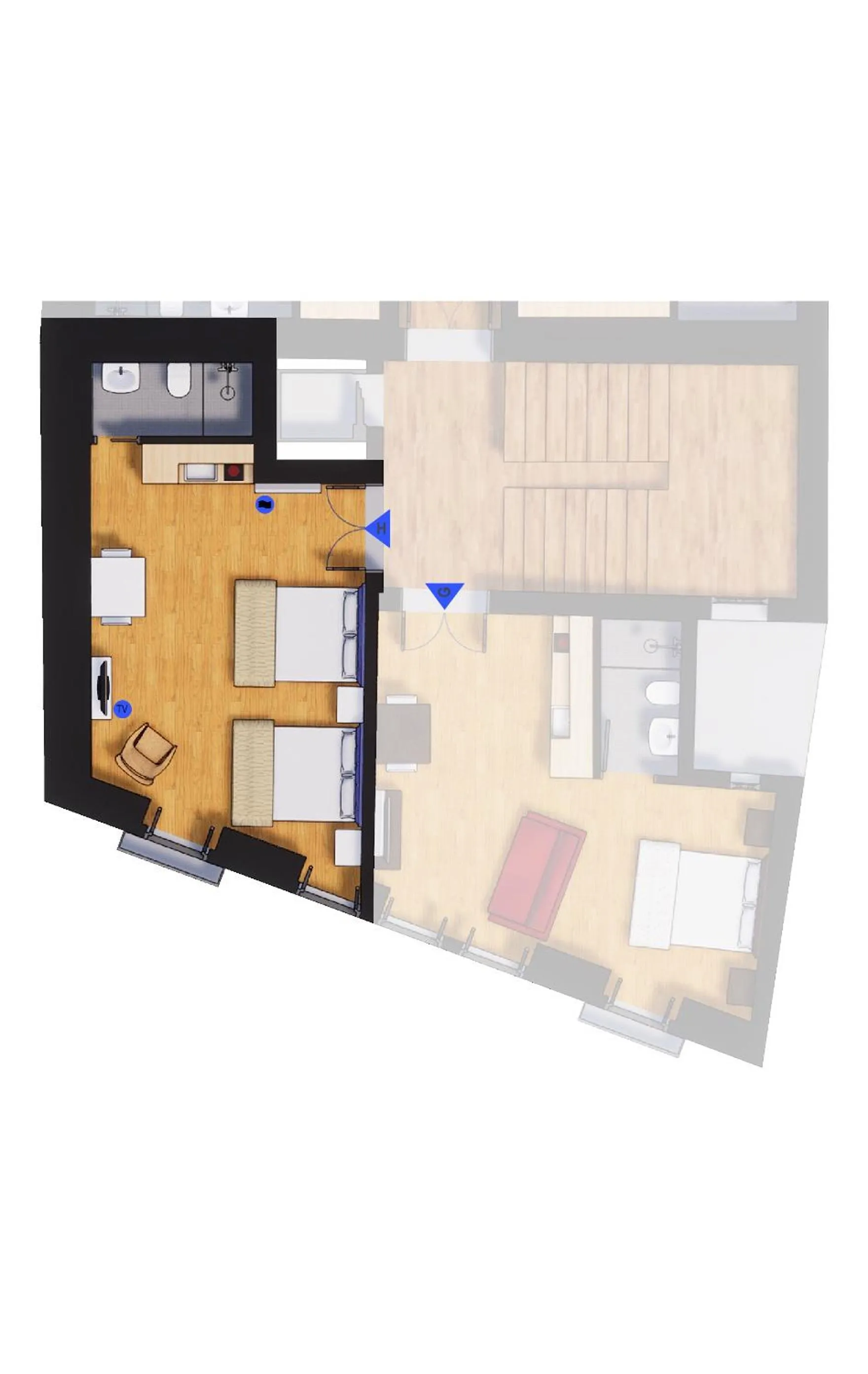 Floor plan in Bemyguest - Loft Guest House Jardim das Mães Charming