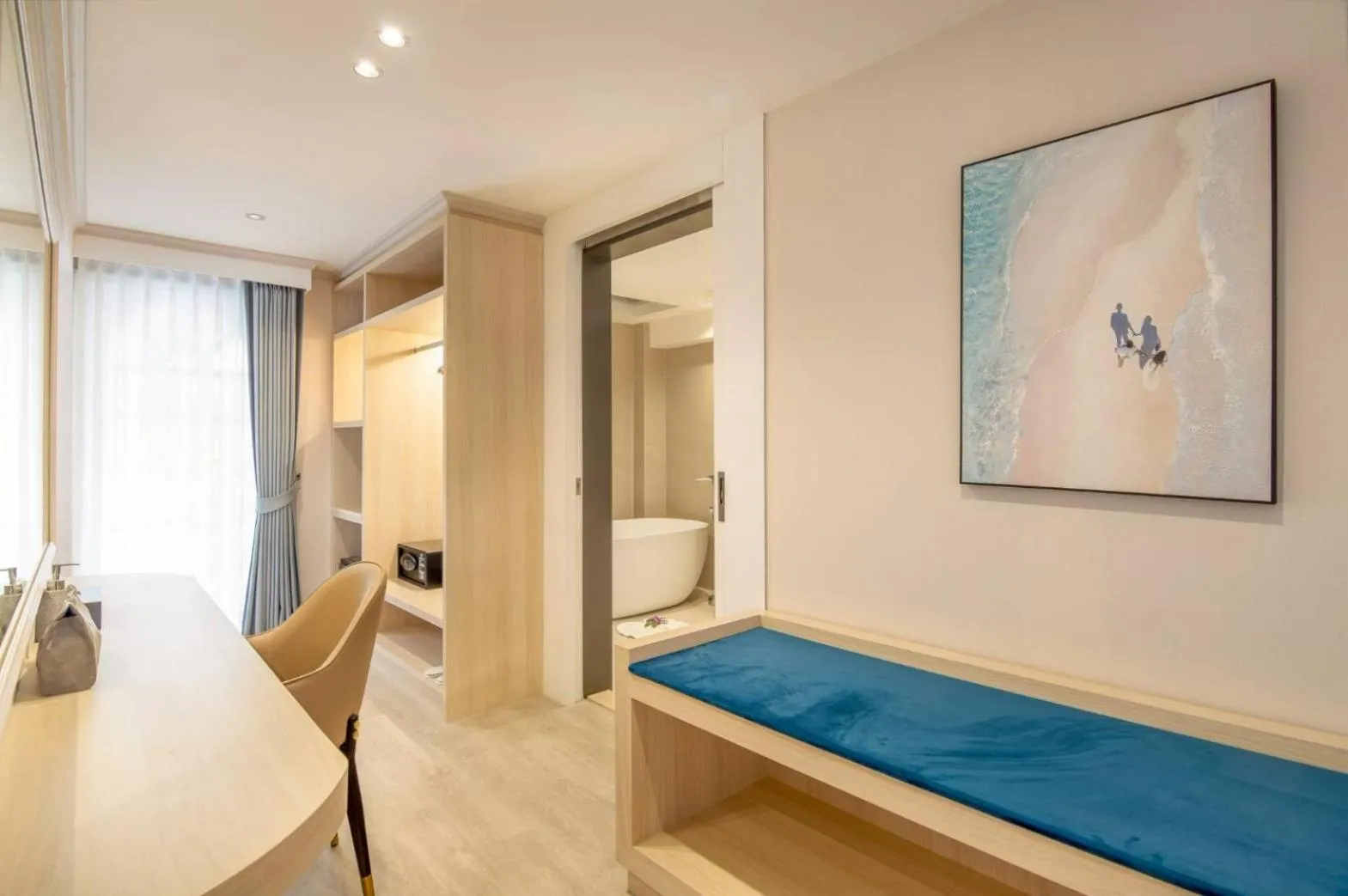 Bathroom, Bed in Villa Atchara