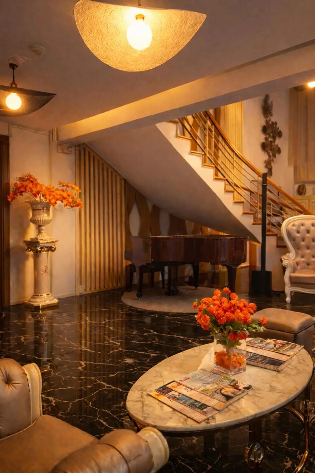 Seating area in Amega Hotel