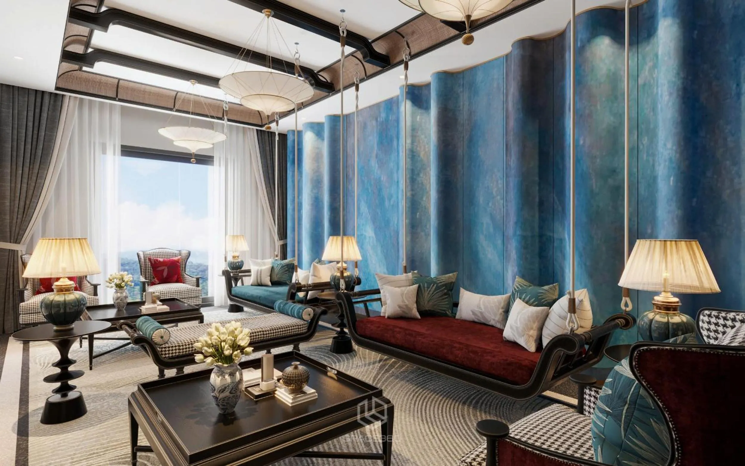 Communal lounge/ TV room in DeLaMont Sapa Hotel - Hill Serenity Retreat