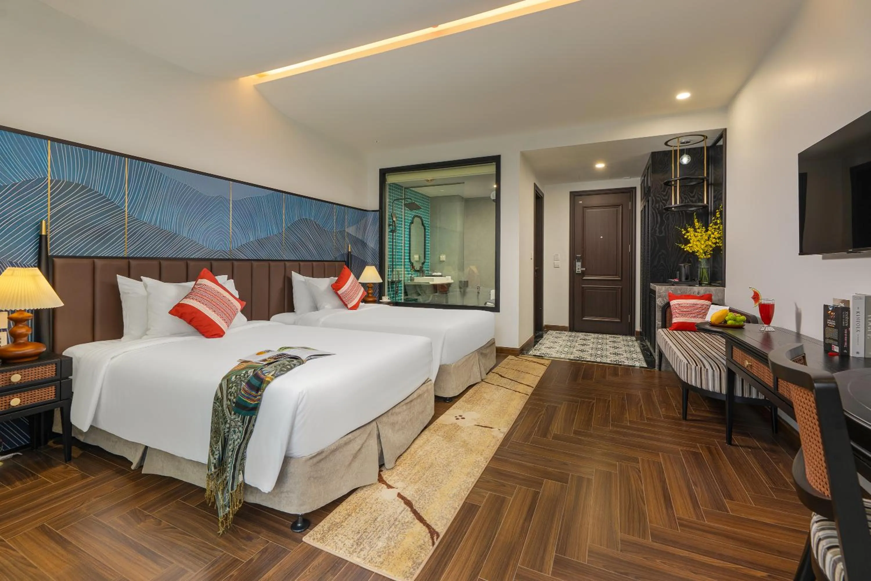 Bed in DeLaMont Sapa Hotel - Hill Serenity Retreat