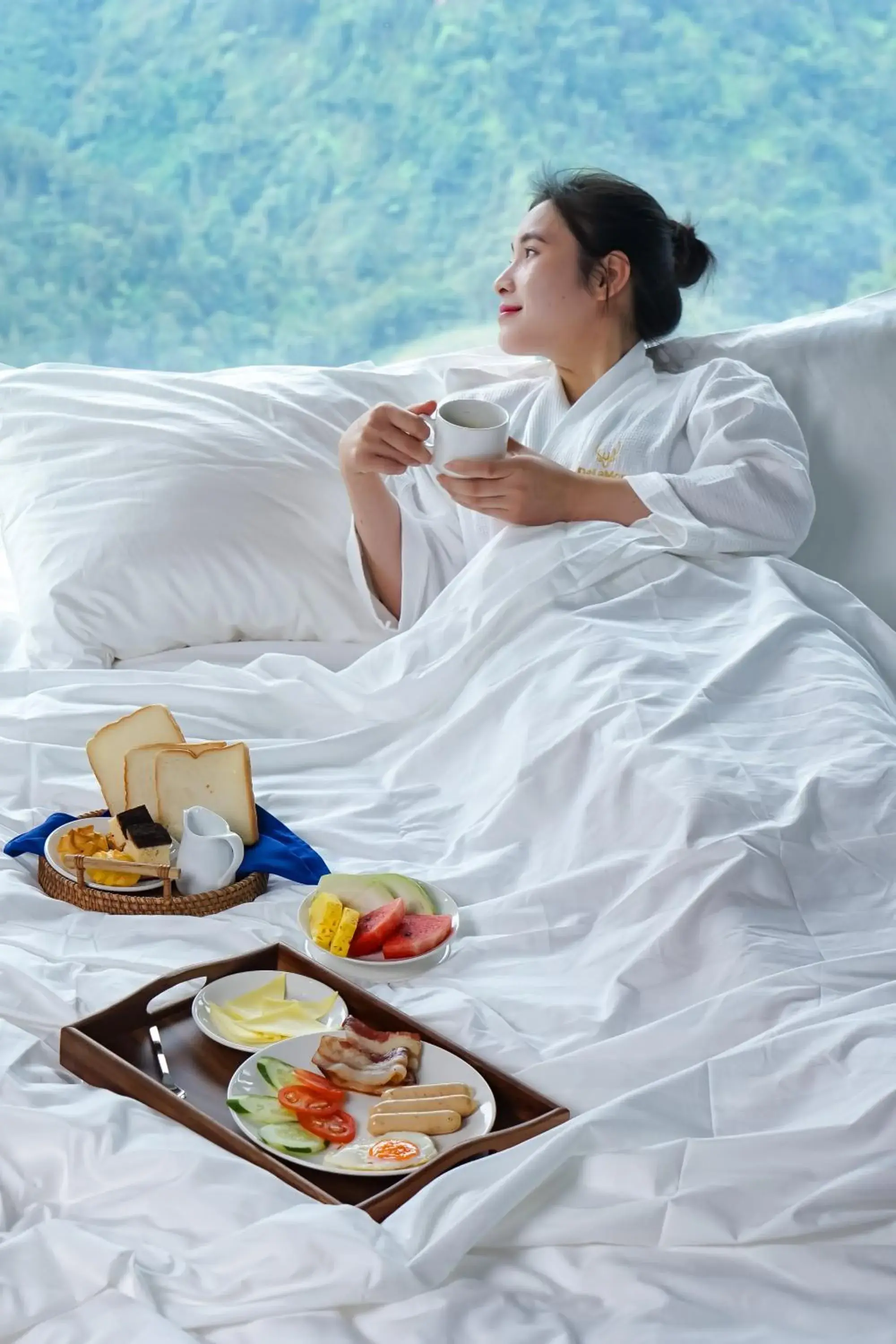 room service, Bed in DeLaMont Sapa Hotel - Hill Serenity Retreat room service, Bed in DeLaMont Sapa Hotel - Hill Serenity Retreat