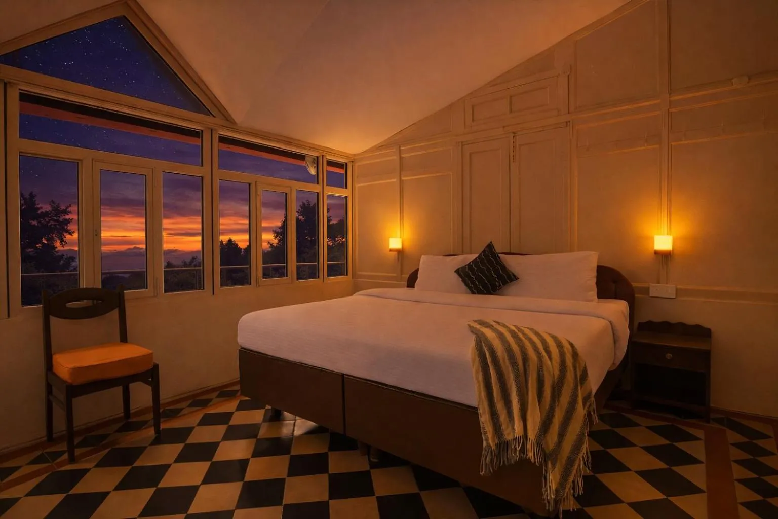 Double Room with Mountain View in The Hill Crest Mussoorie - 500 mtr from Mall Road