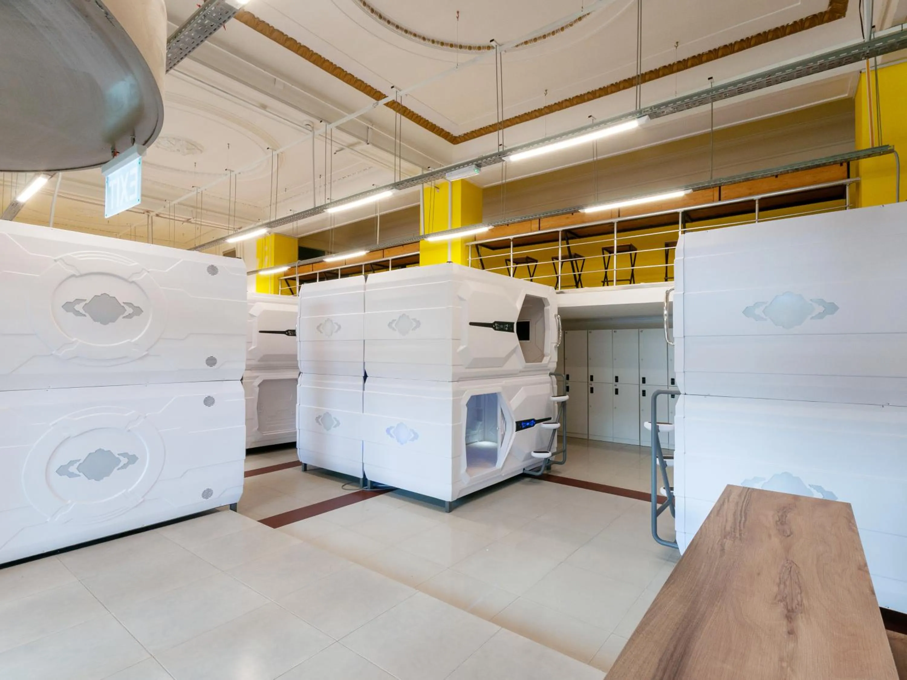 Communal lounge/ TV room in Capsule Hotel Happy lounge