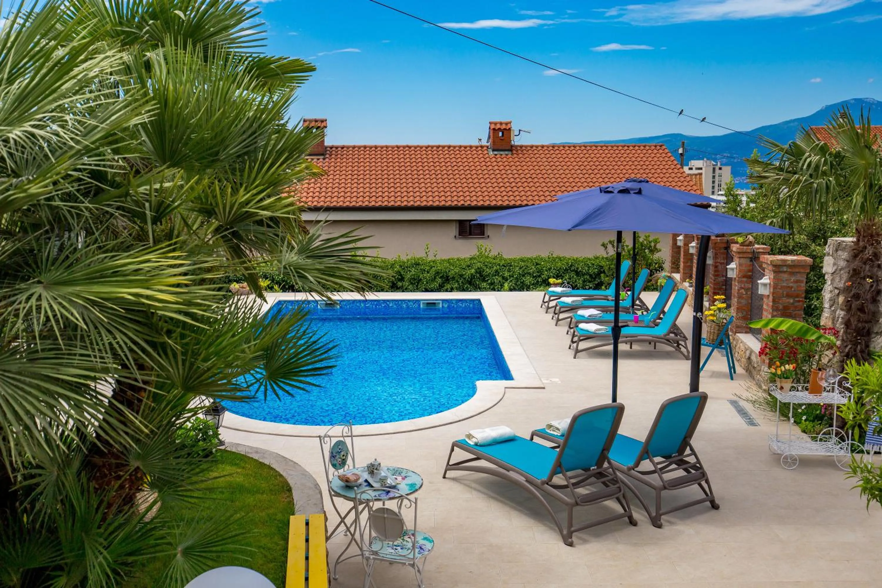 Pool view in Apartment Patricia Rijeka