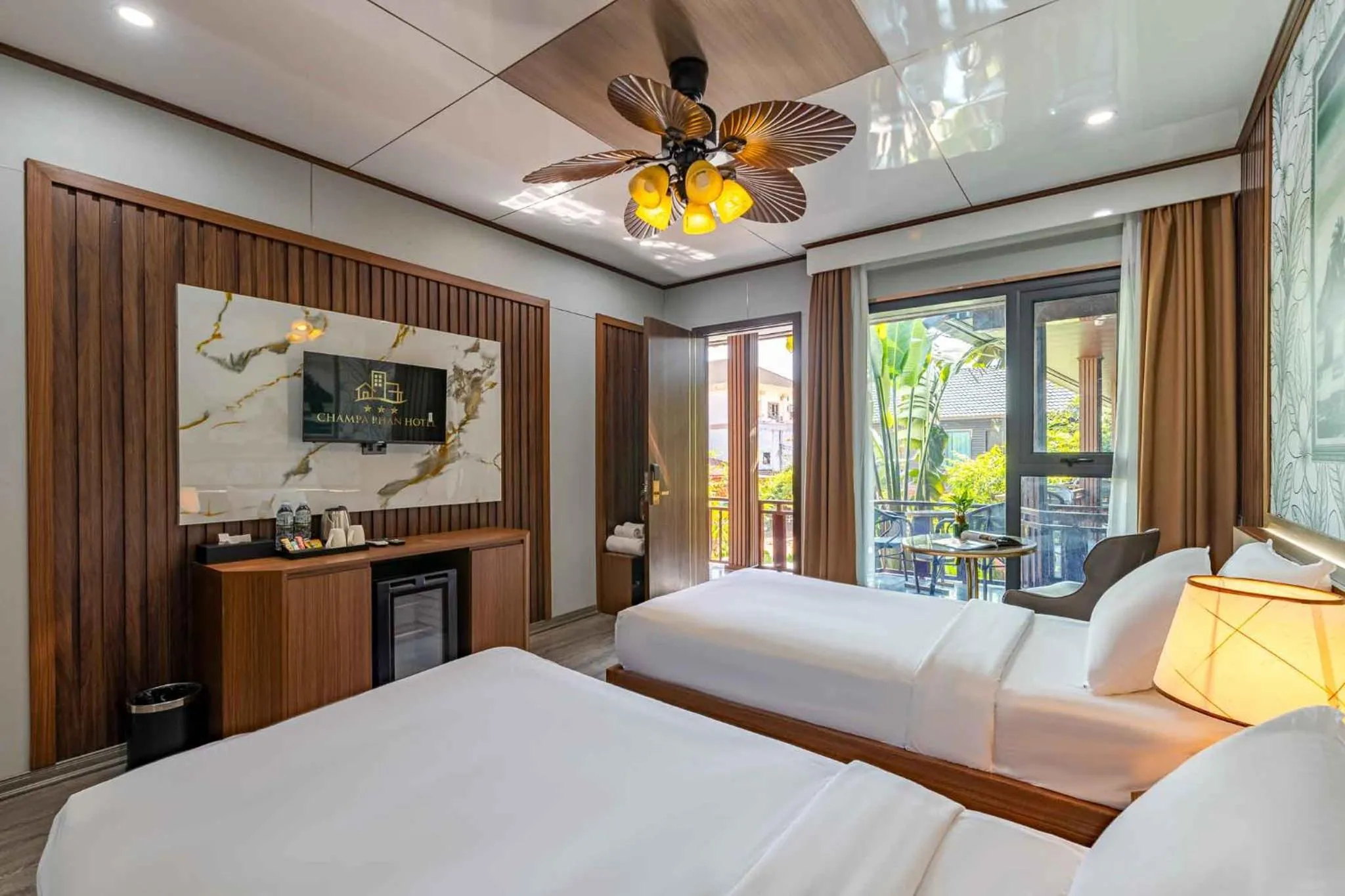 Bed in Champa Phan Boutique Hotel