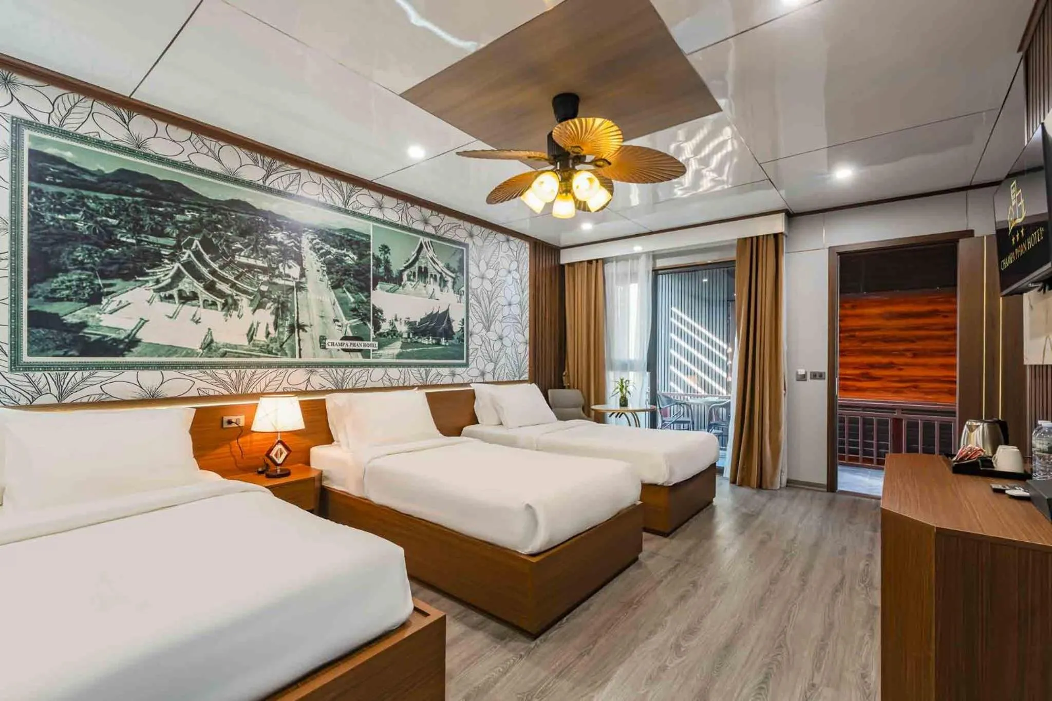 Bed in Champa Phan Boutique Hotel