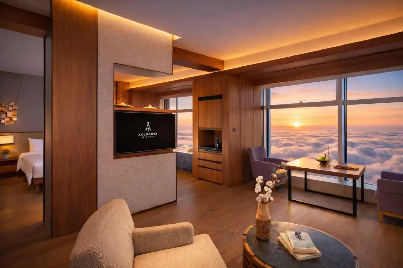 Living room in Aoluguya Hotel Harbin