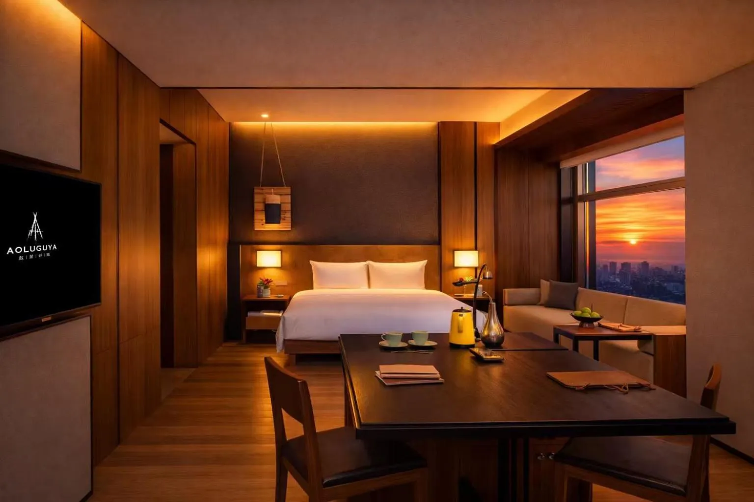 On site, Bed in Aoluguya Hotel Harbin