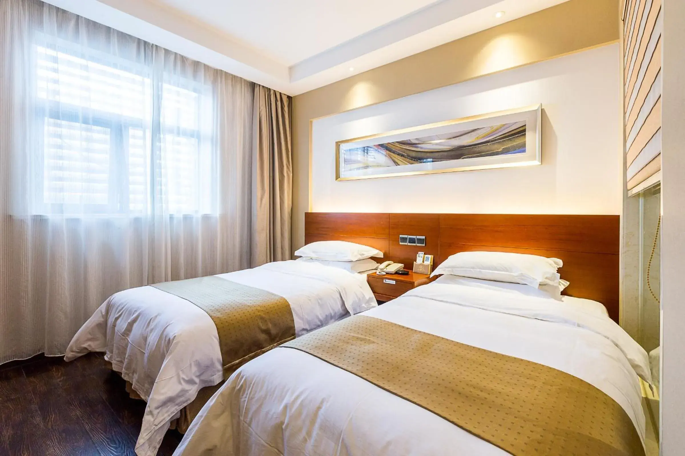 Bedroom, Bed in Mai Xinge Boutique Hotel - Free shuttle buses are provided between PVG Airport and Disneyland Bedroom, Bed in Mai Xinge Boutique Hotel - Free shuttle buses are provided between PVG Airport and Disneyland