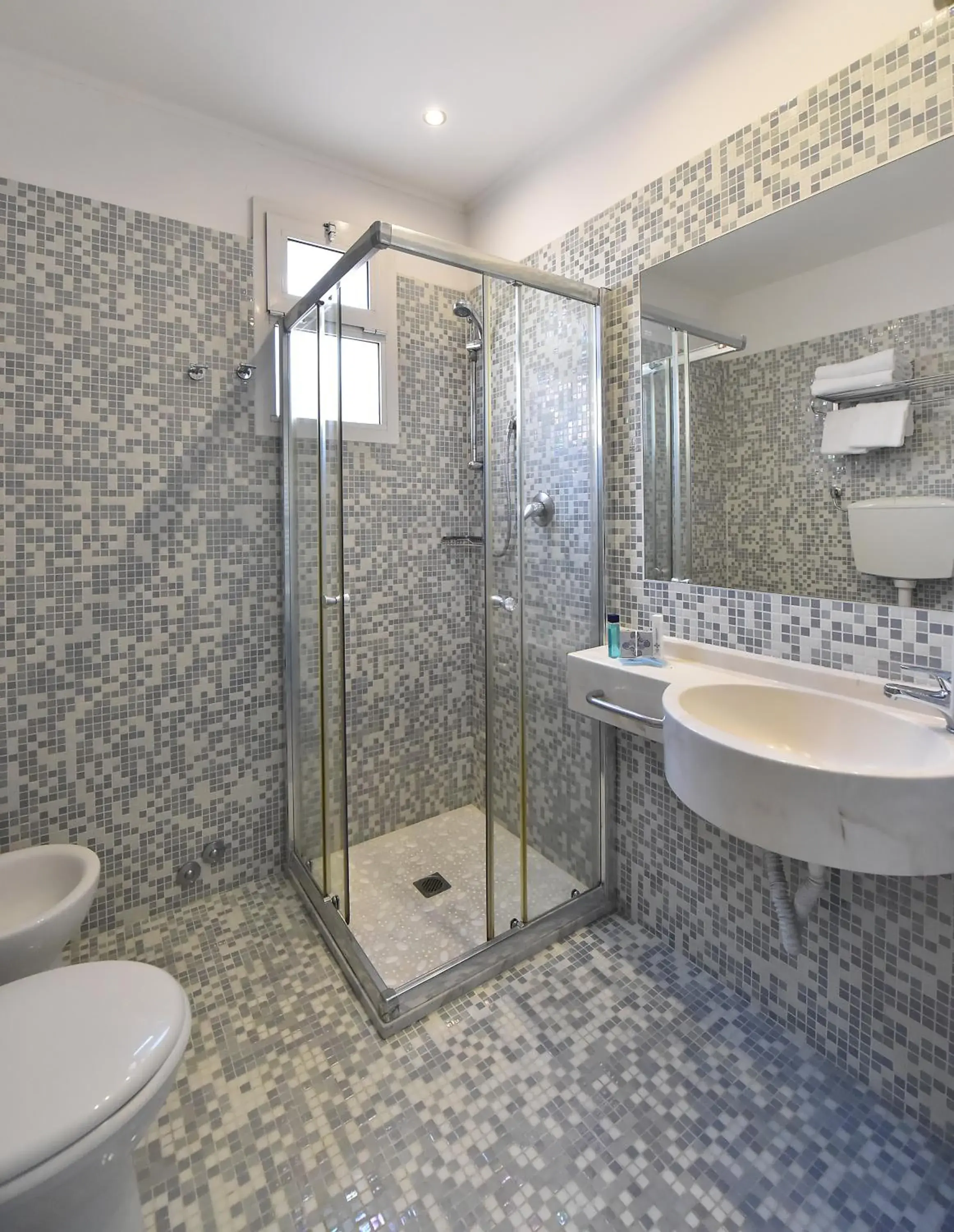 Shower, Bathroom in Hotel Mediterraneo Club Benessere