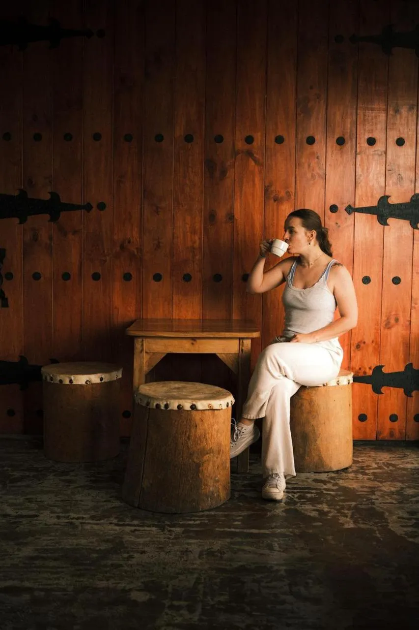 Seating area in Coffee Tree Boutique Hostel