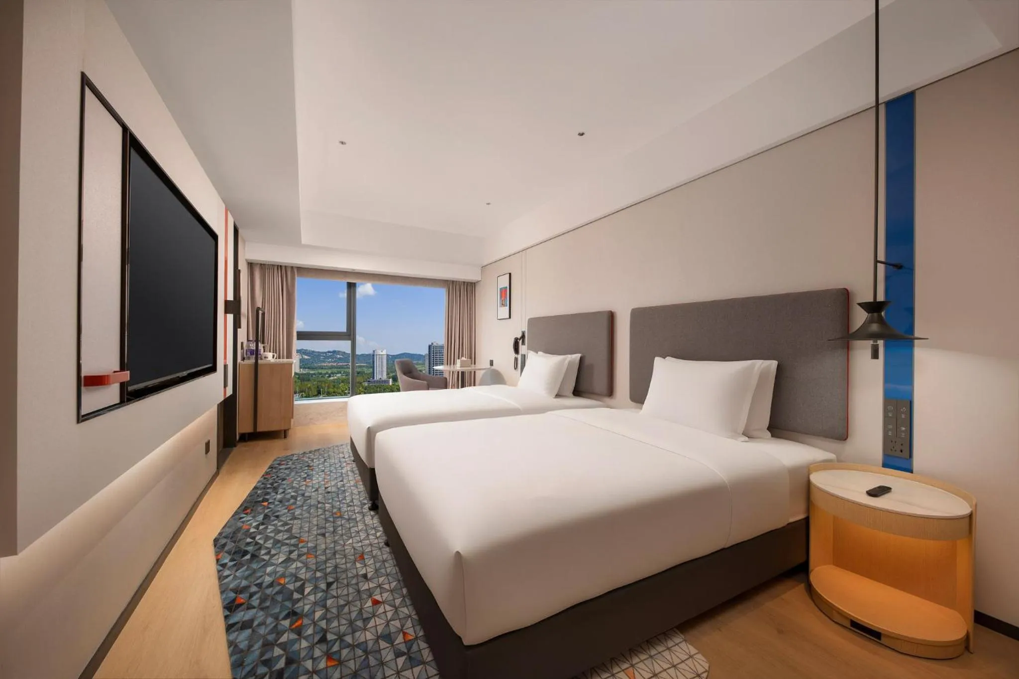 Photo of the whole room, Bed in Holiday Inn Express Rizhao Oriental Colorful City