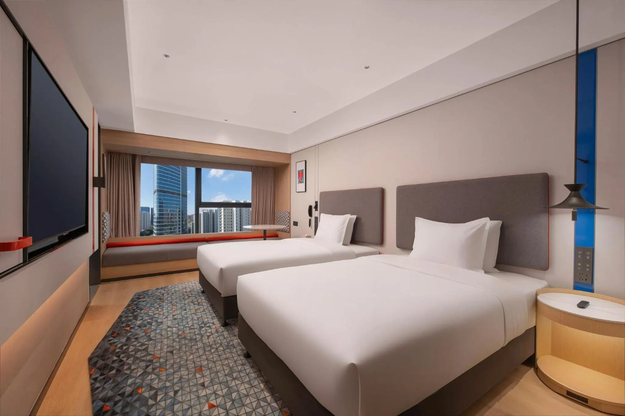 Photo of the whole room, Bed in Holiday Inn Express Rizhao Oriental Colorful City