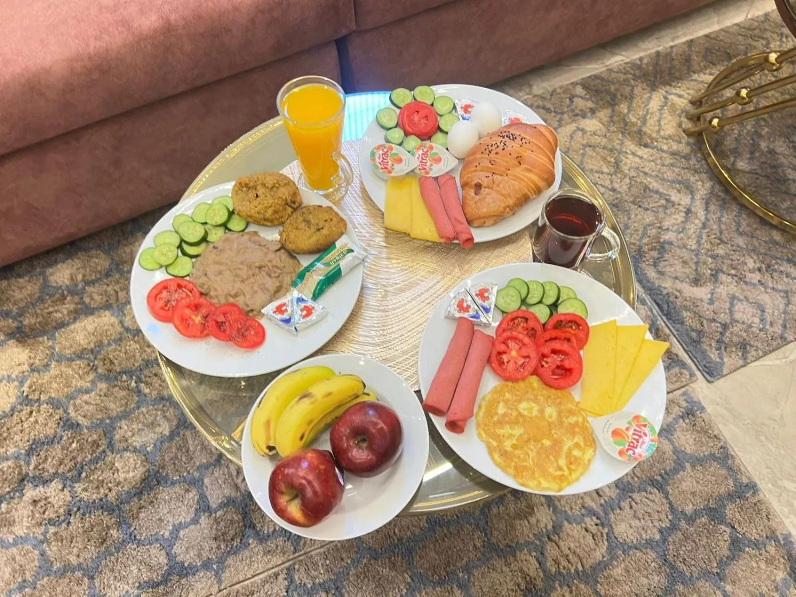 Continental breakfast in Cairo Crystal Hotel