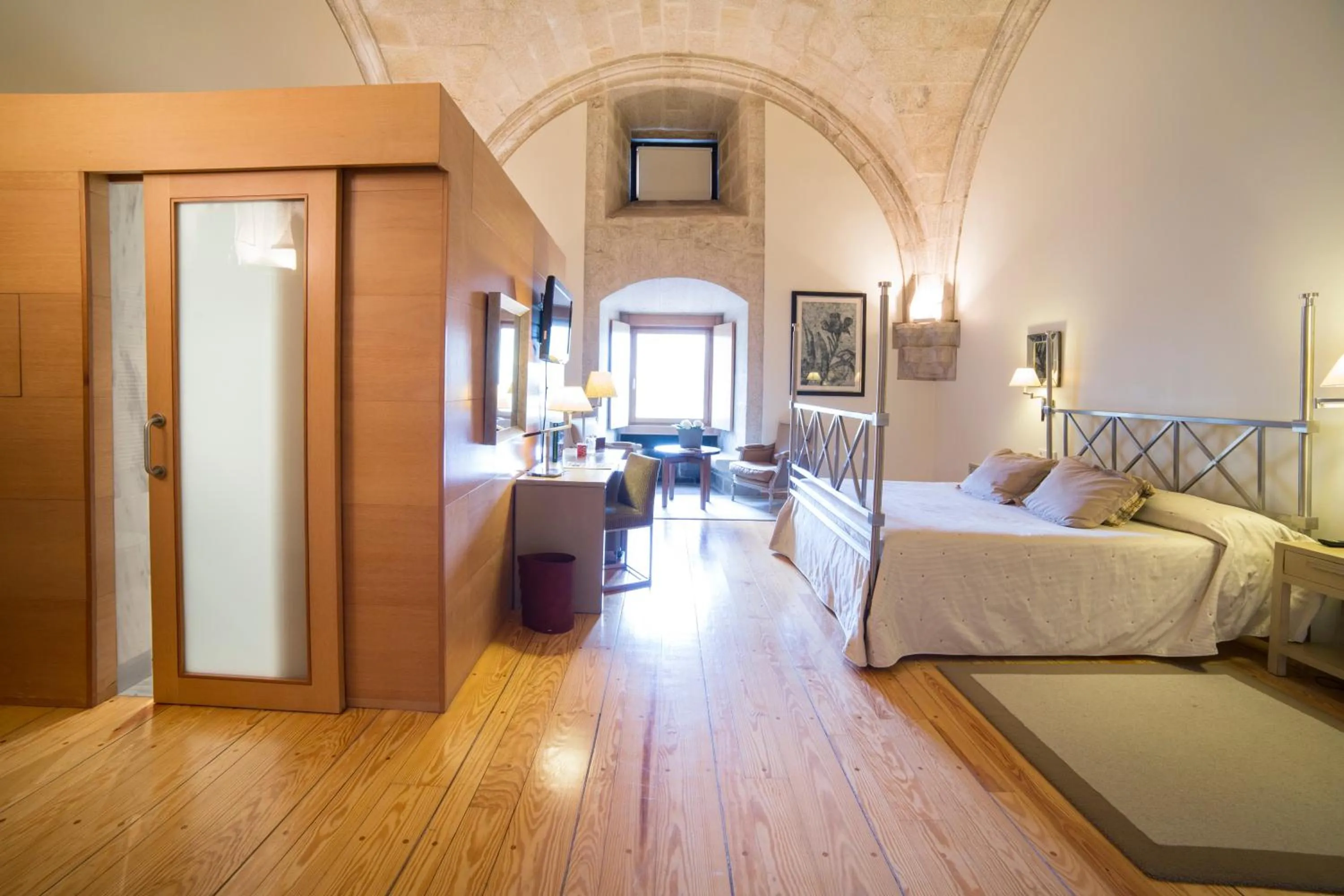 Decorative detail, Bed in Parador de Santo Estevo