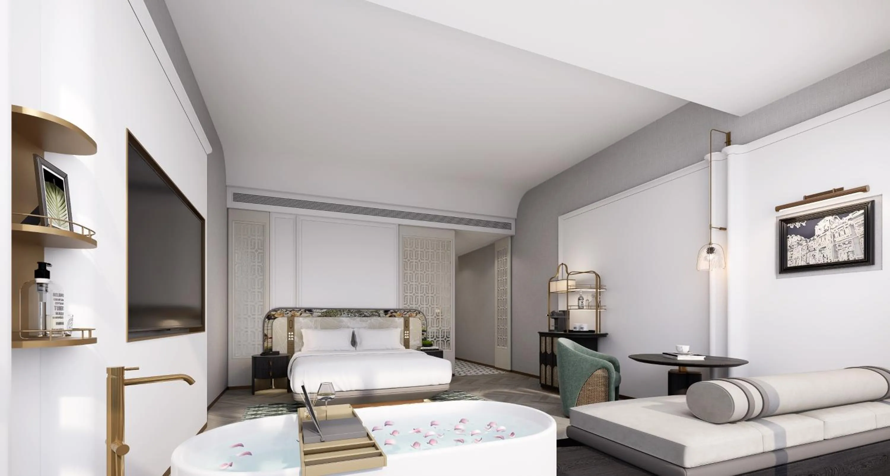 Bathtub King Room in Mehood Elegant Hotel Panyu Chimelong Wanbo Business District