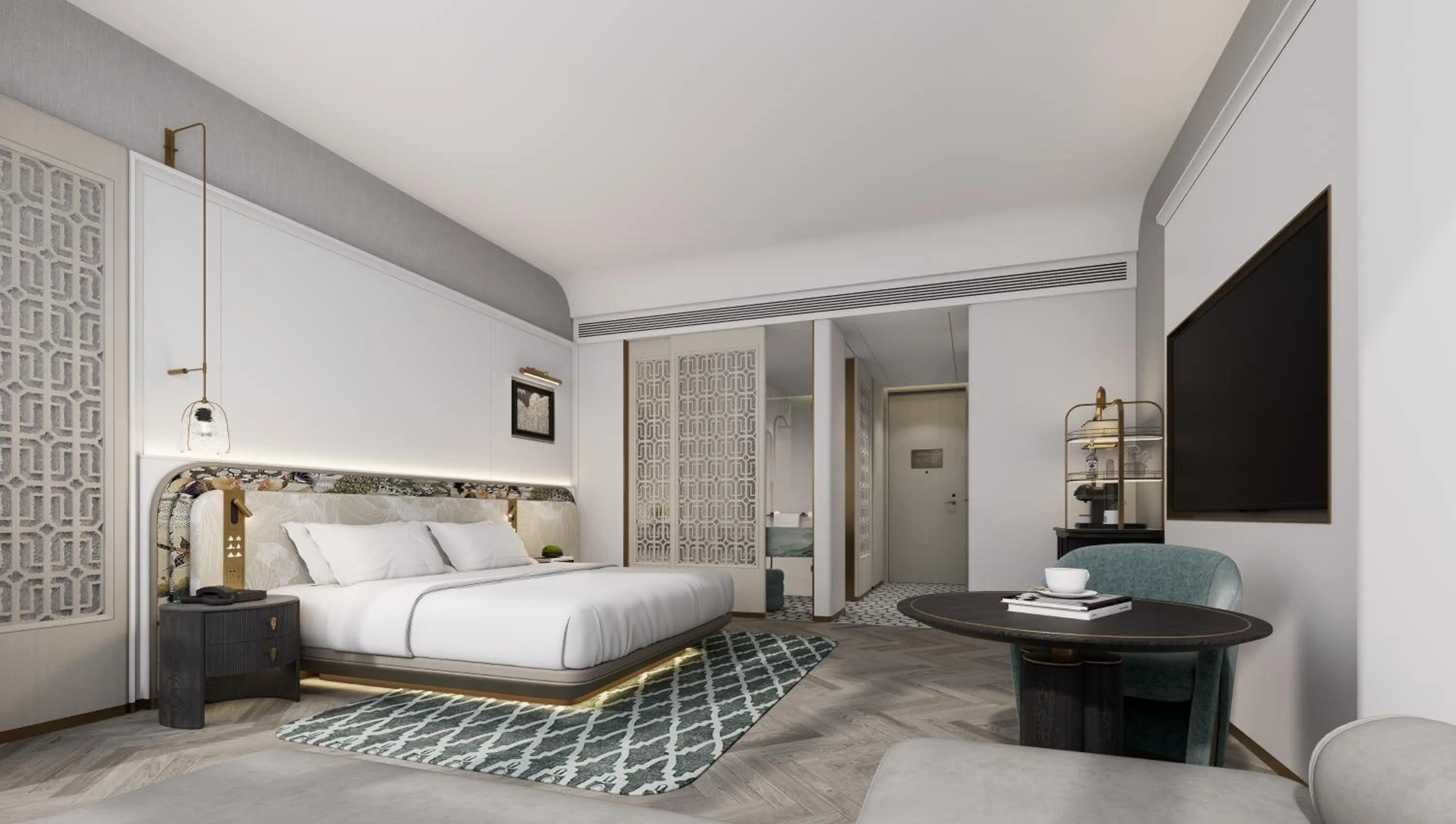 Manchurian Window King Room in Mehood Elegant Hotel Panyu Chimelong Wanbo Business District