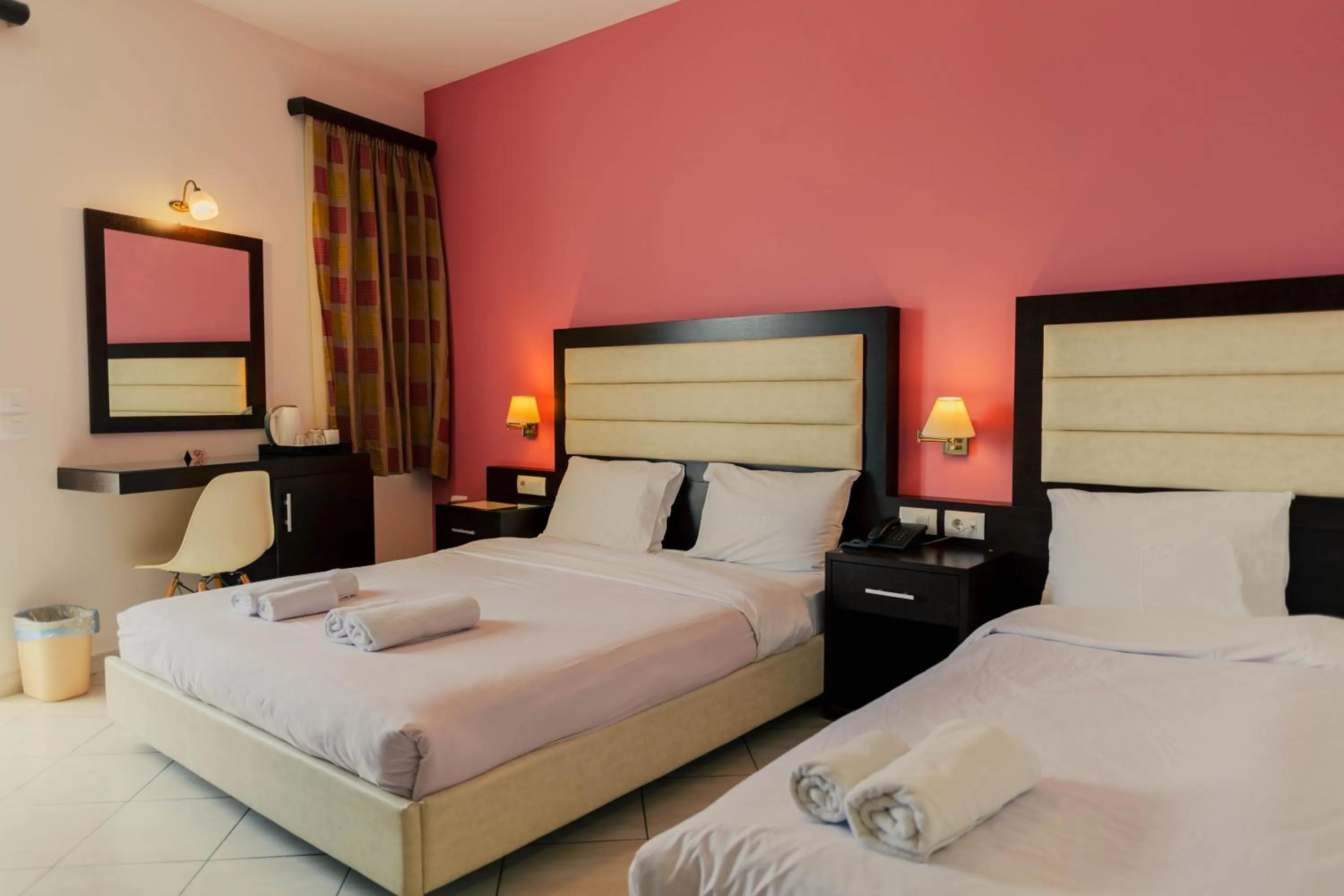 Bed in Hotel Kyani Akti