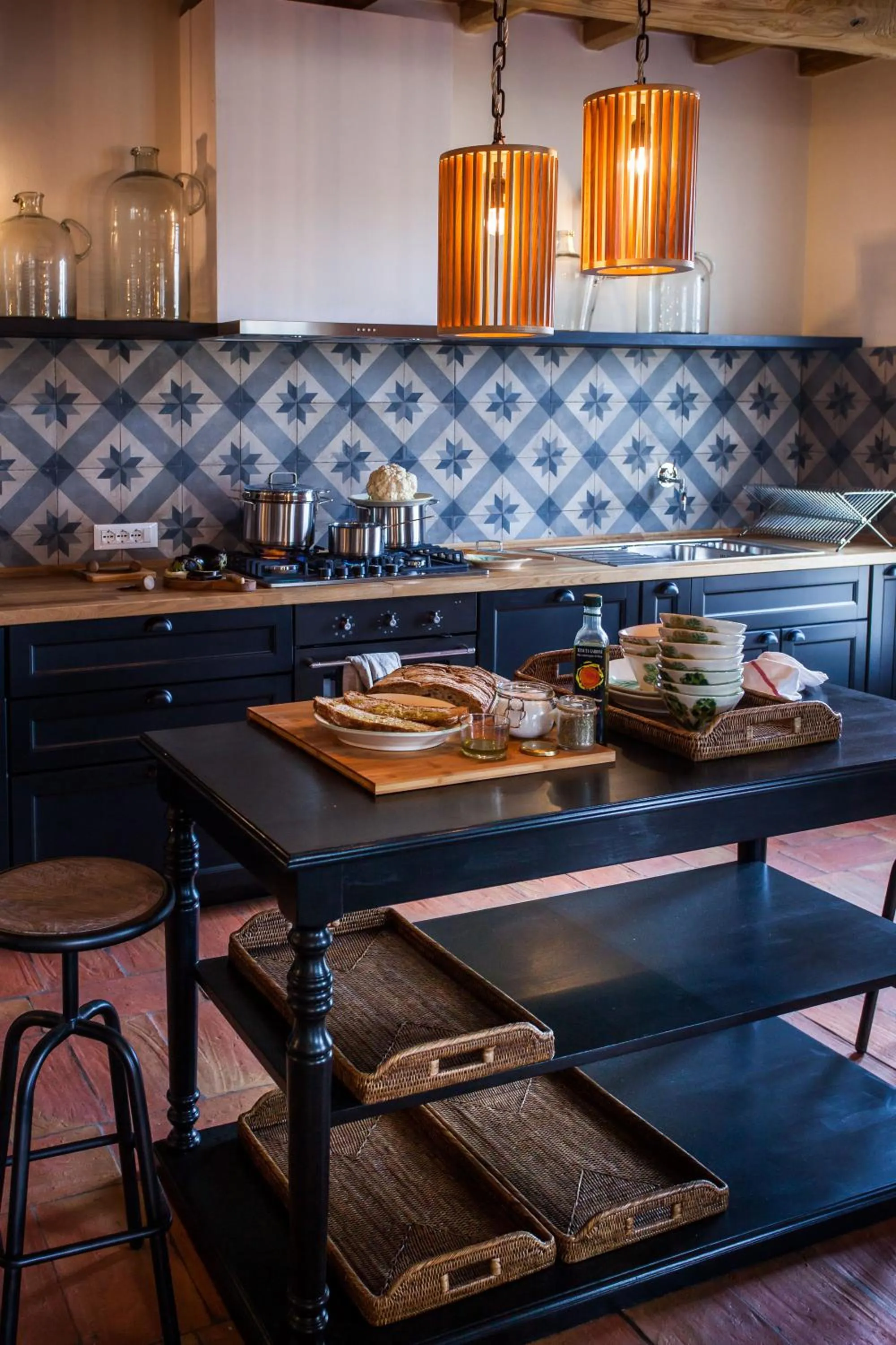 Communal kitchen in Villa La Salina