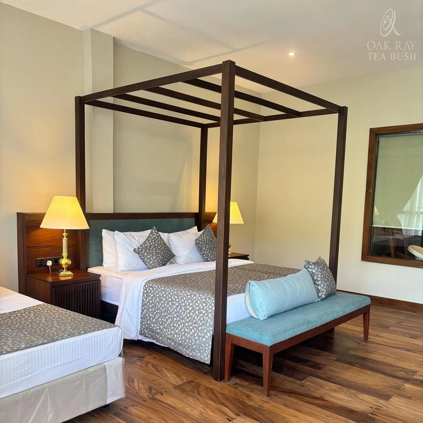 Bed in Oak Ray Tea Bush