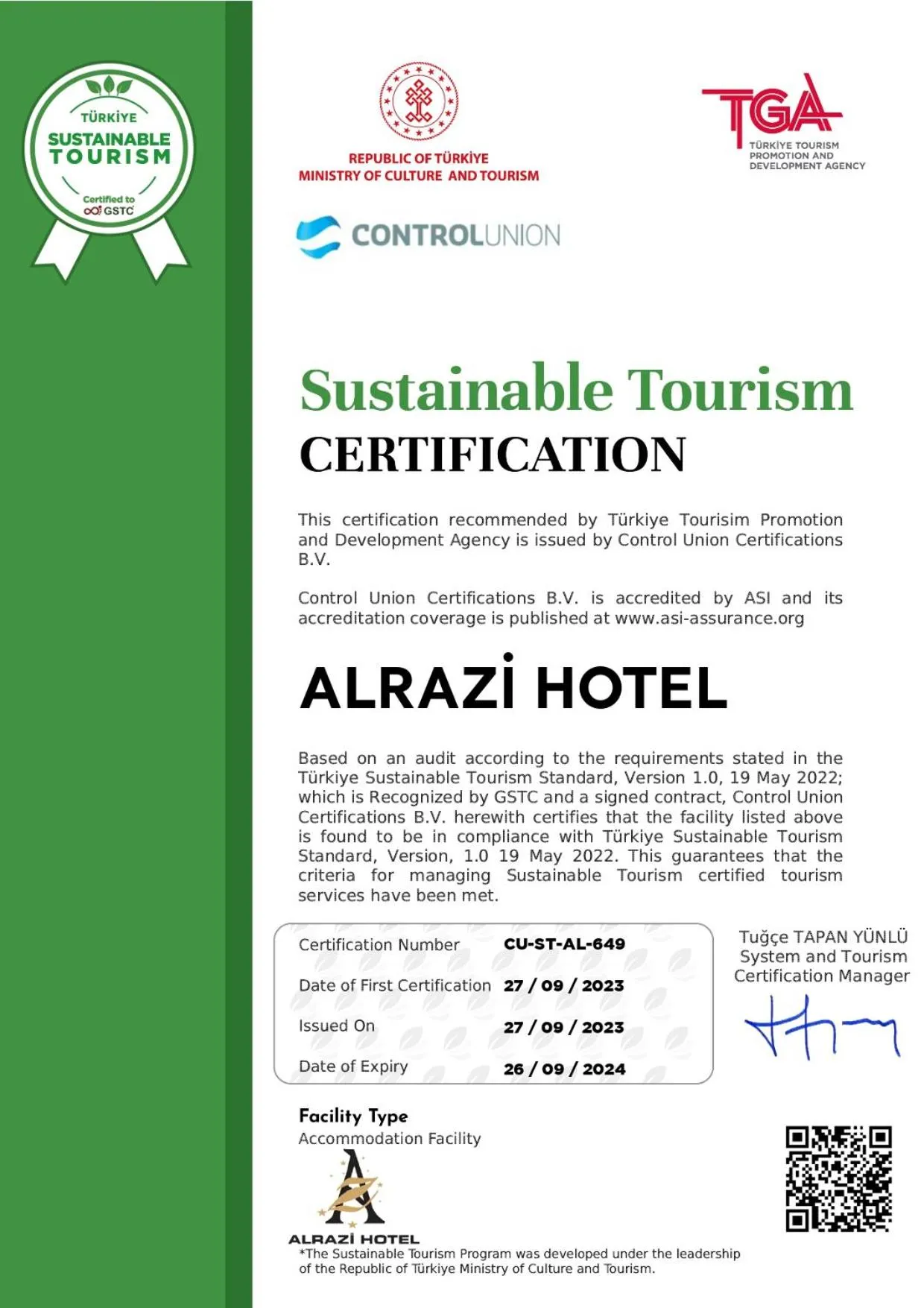 On site in Alrazi Hotel