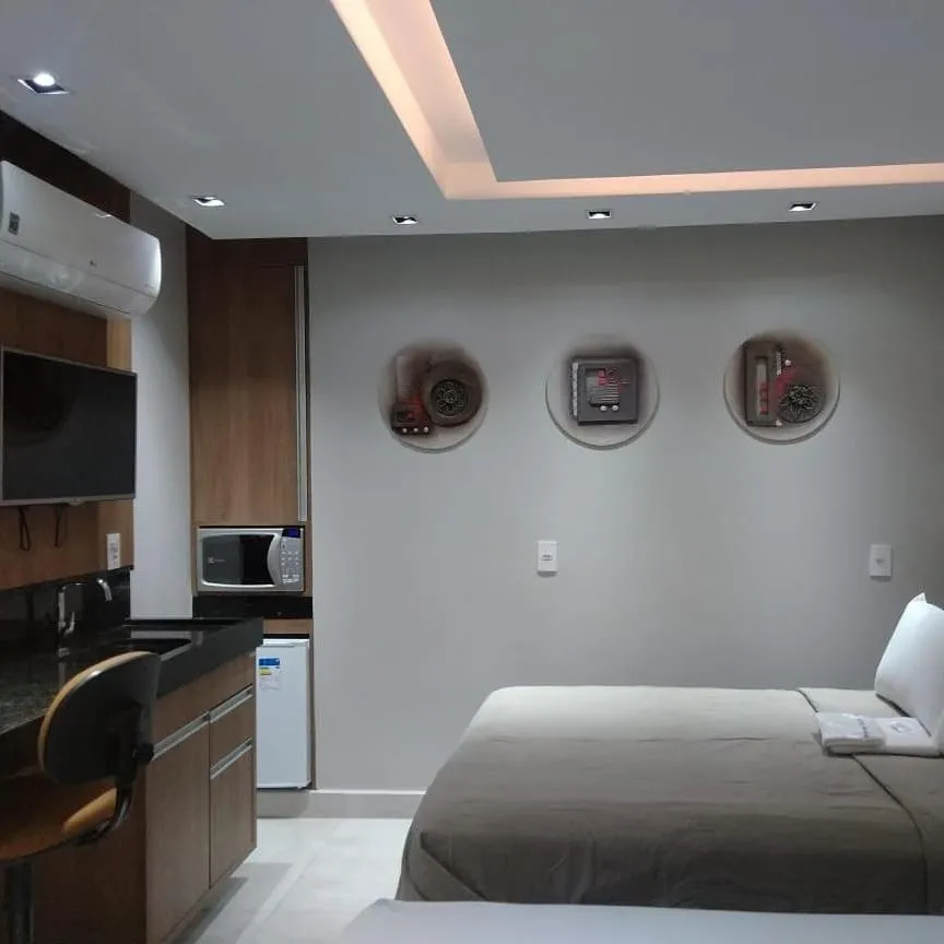 Kitchen or kitchenette, Bed in Pousada Dos Comissarios